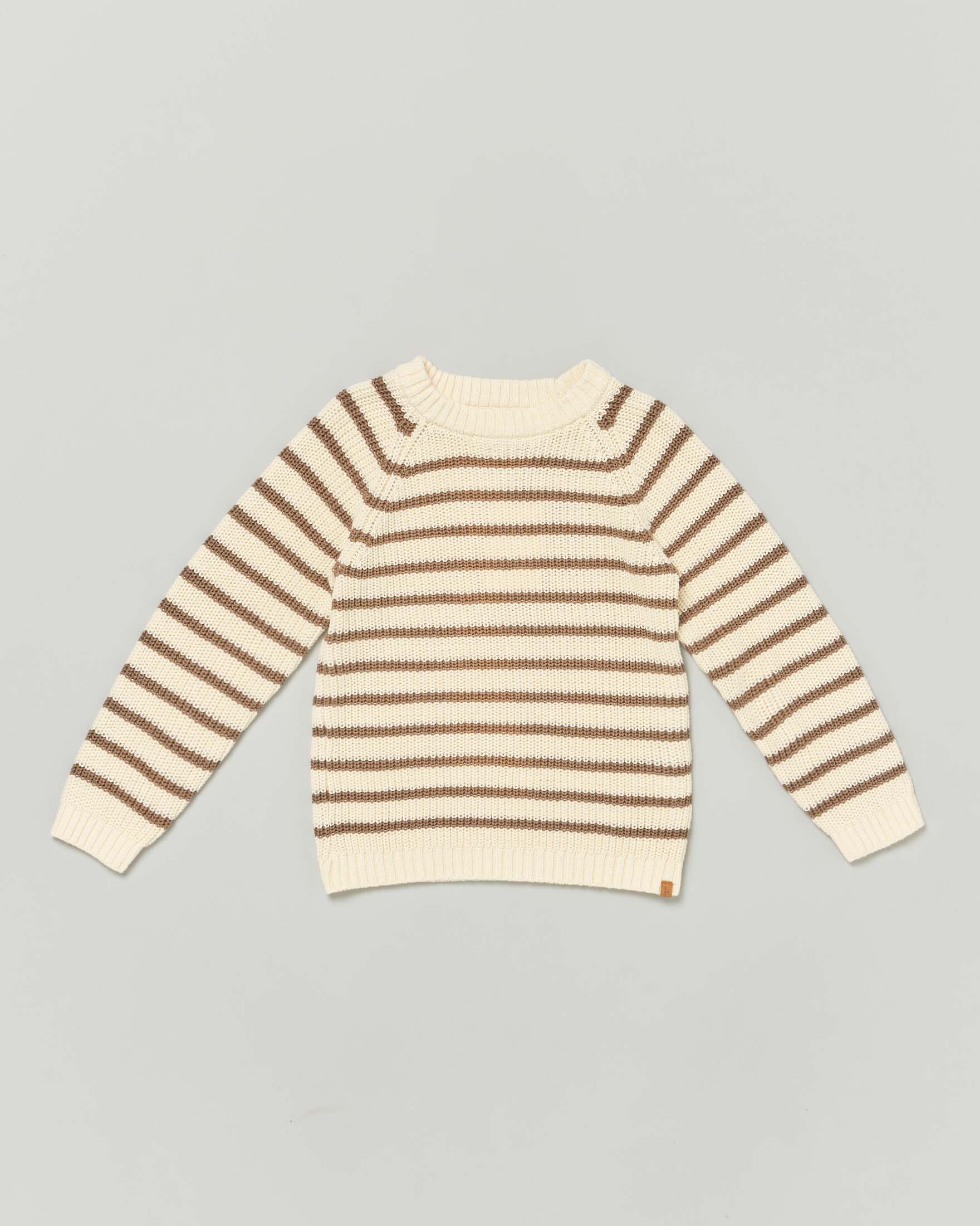 Maglia Lil'Atelier a righe avorio e marroni