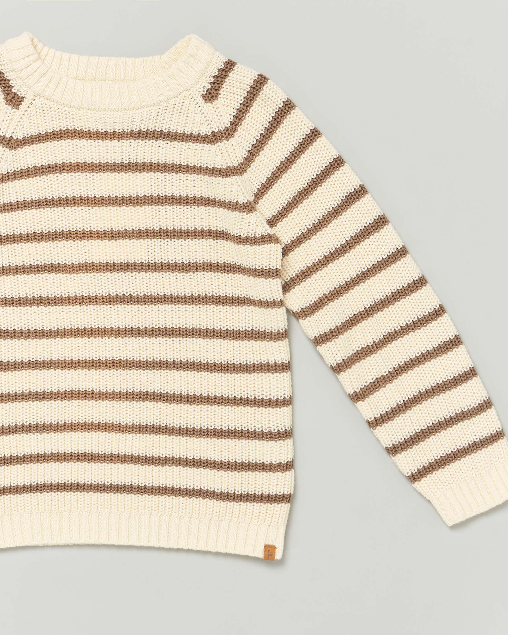 Maglia Lil'Atelier a righe avorio e marroni image