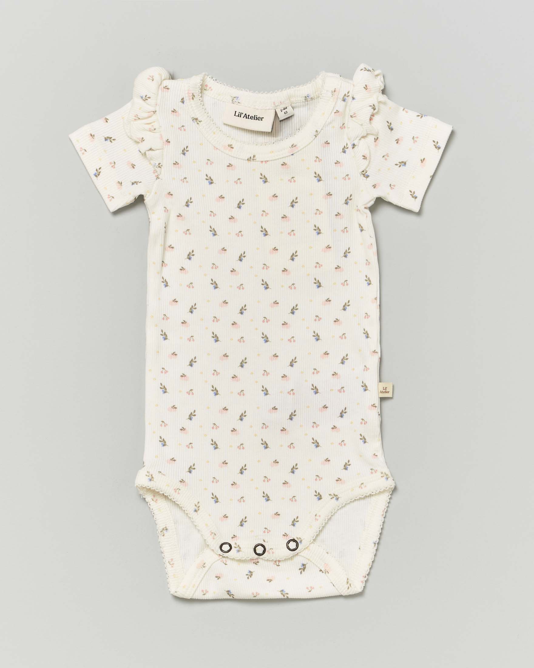 Body Lil'Atelier color panna a costine con stampa floreale