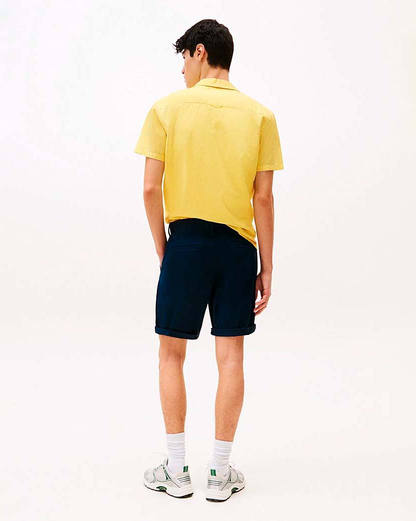 Bermuda chino Tommy Jeans blu in gabardina di cotone stretch