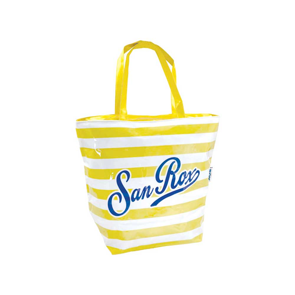 Coveri Collection Borsa Mare A Righe In Pvc Colore Giallo 54X45X22H Cm