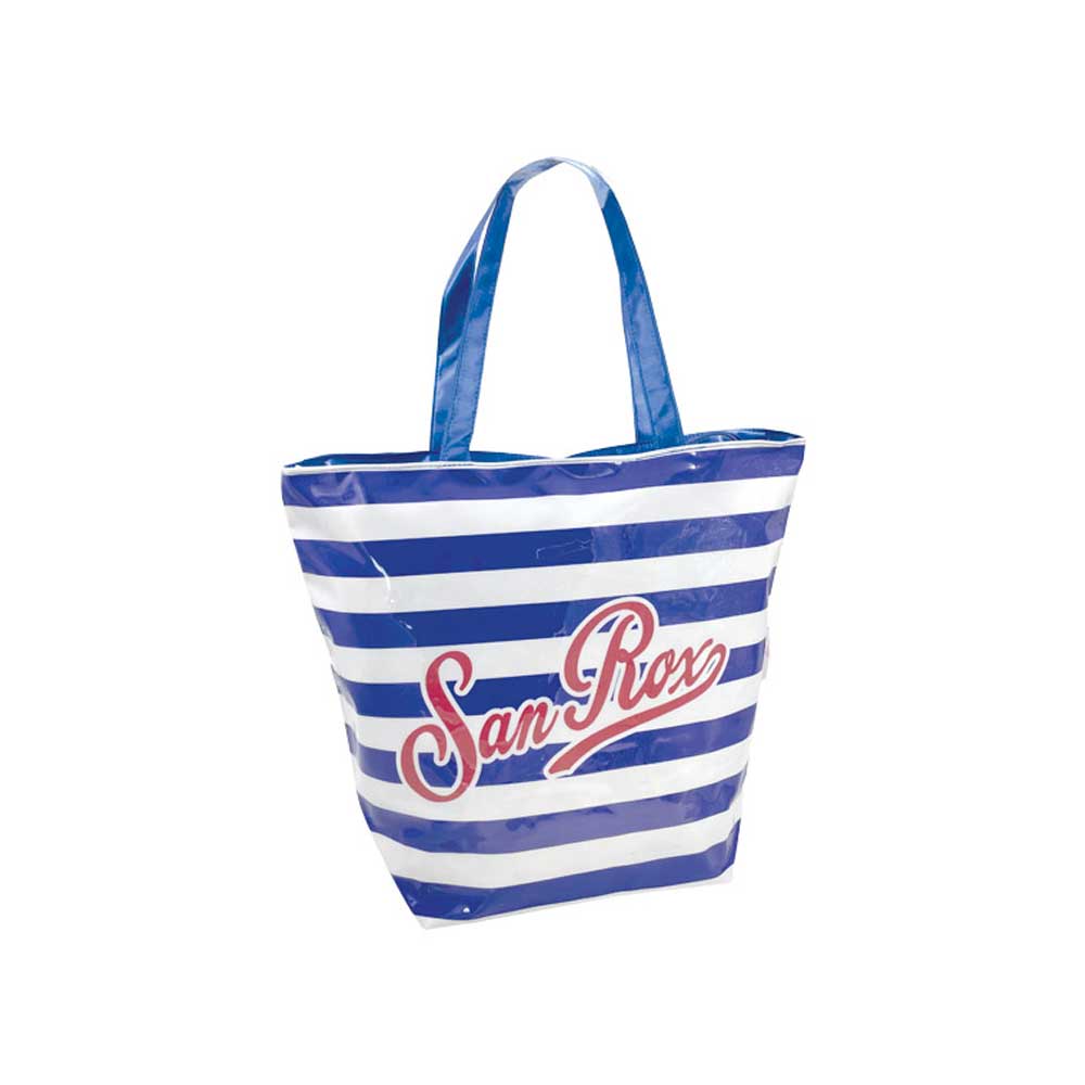 Coveri Collection Borsa Mare A Righe In Pvc Colore Blu 54X45X22H Cm