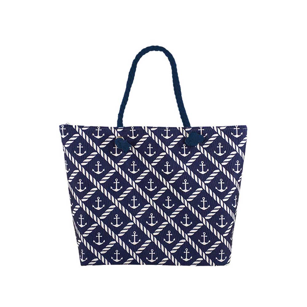 Coveri Collection Borsa Mare Cordata Rombi Con Ancore 55X13X40H Cm