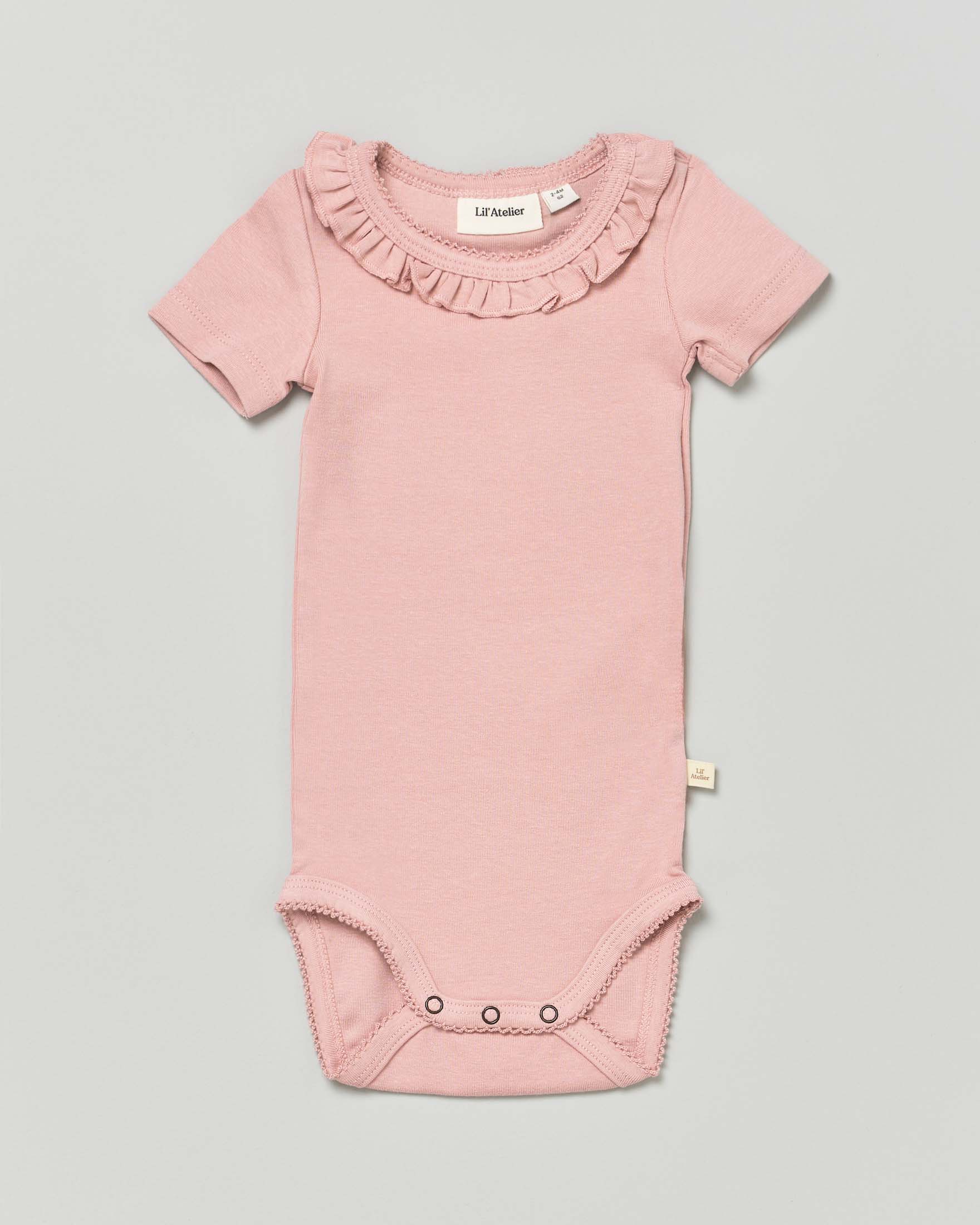 Body Lil'Atelier rosa a maniche corte con rouches