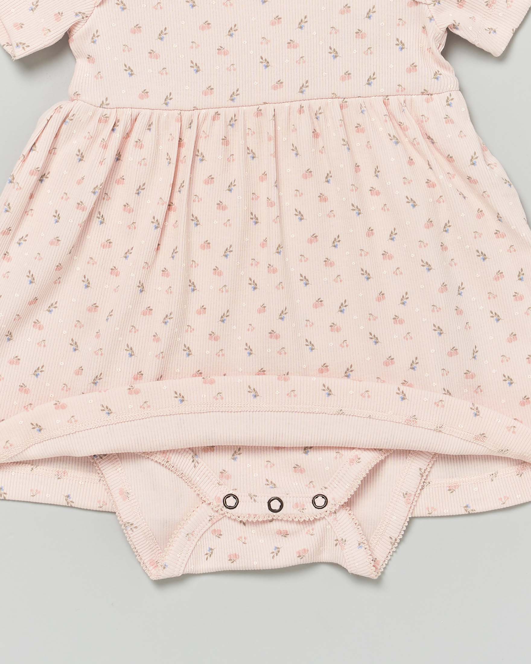 Abito Lil'Atelier rosa in cotone a costine con stampa fiori image
