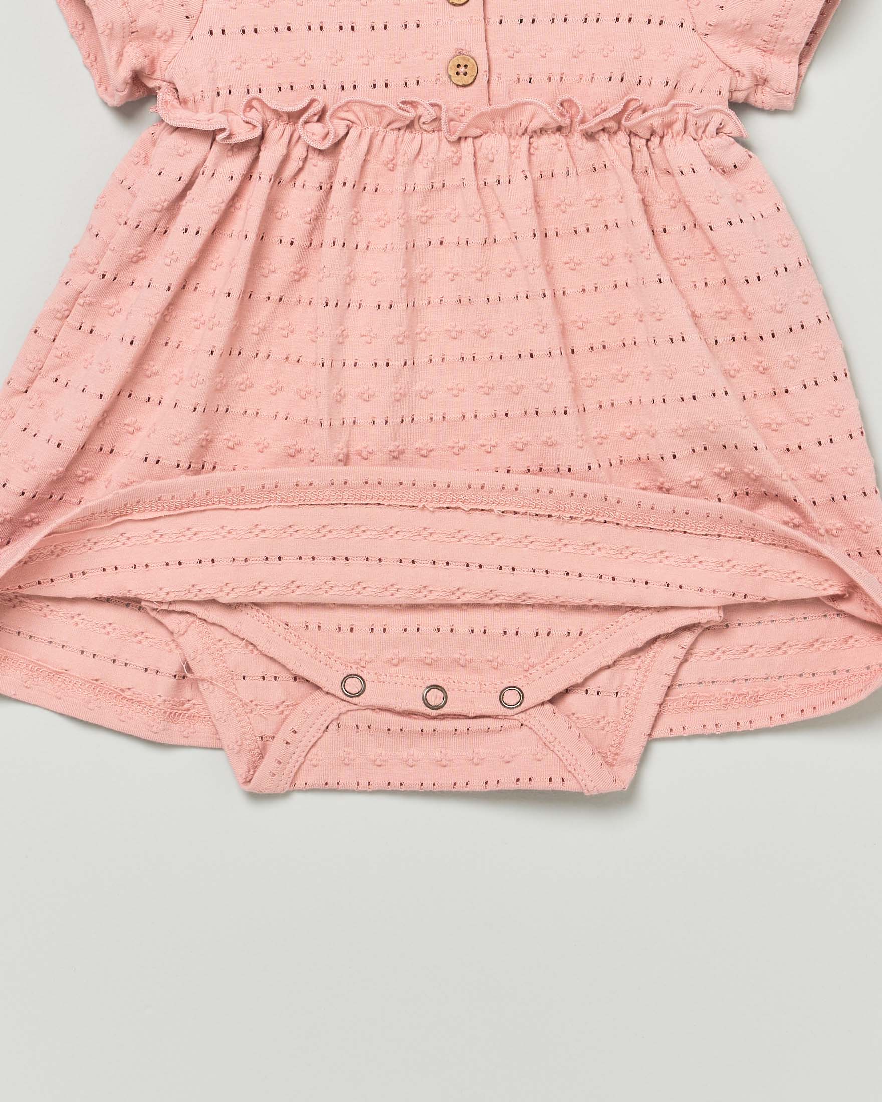 Abito Lil'Atelier rosa antico in jersey operato con rouches image