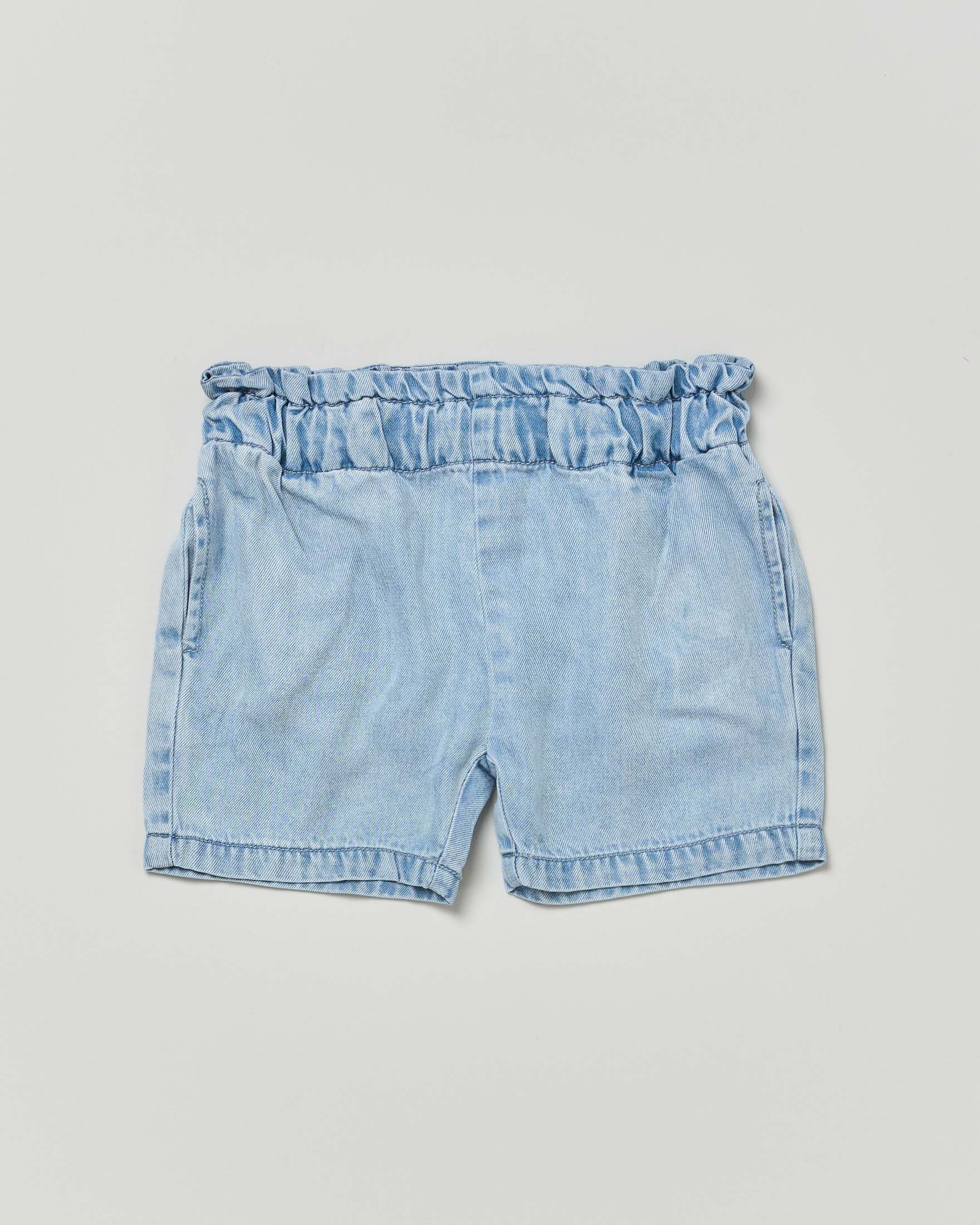 Short Lil'Atelier in chambray a lavaggio chiaro