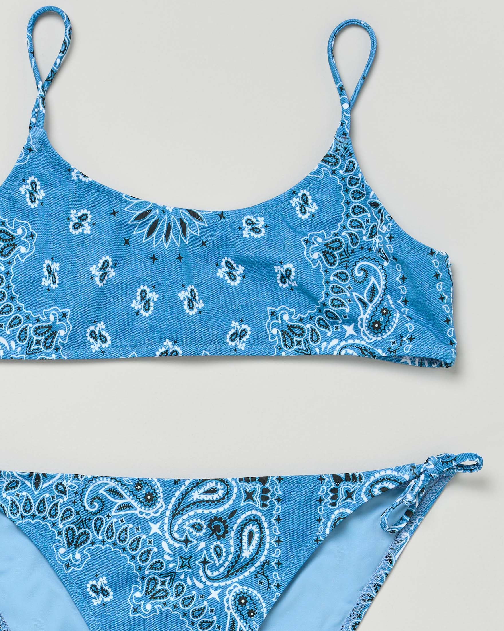 Bikini a bralette Jaiden MC2 Saint Barth in fantasia bandana blu indaco image