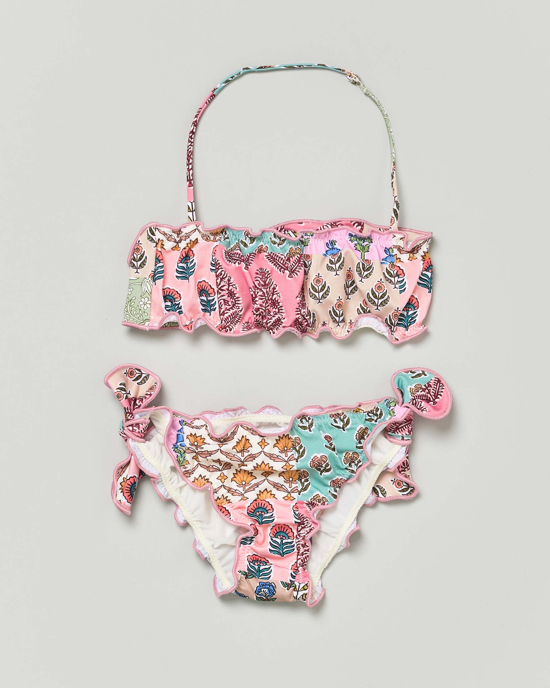 Bikini a fascia Emy MC2 Saint Barth in fantasia patchwork multicolor
