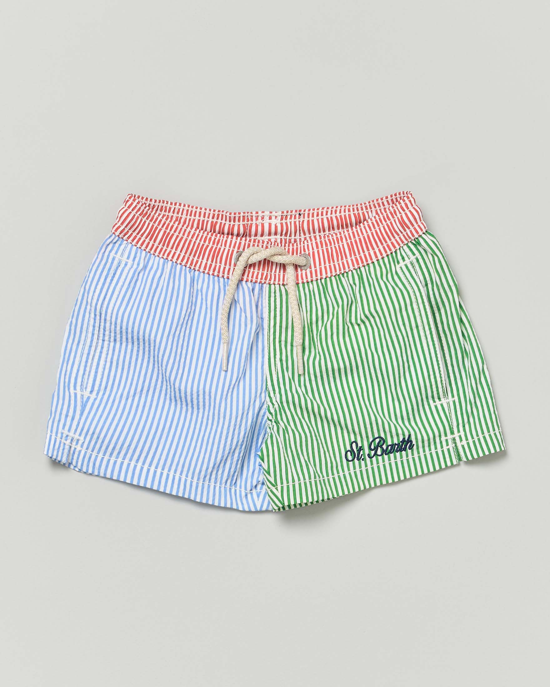Boxer mare a righe multicolor