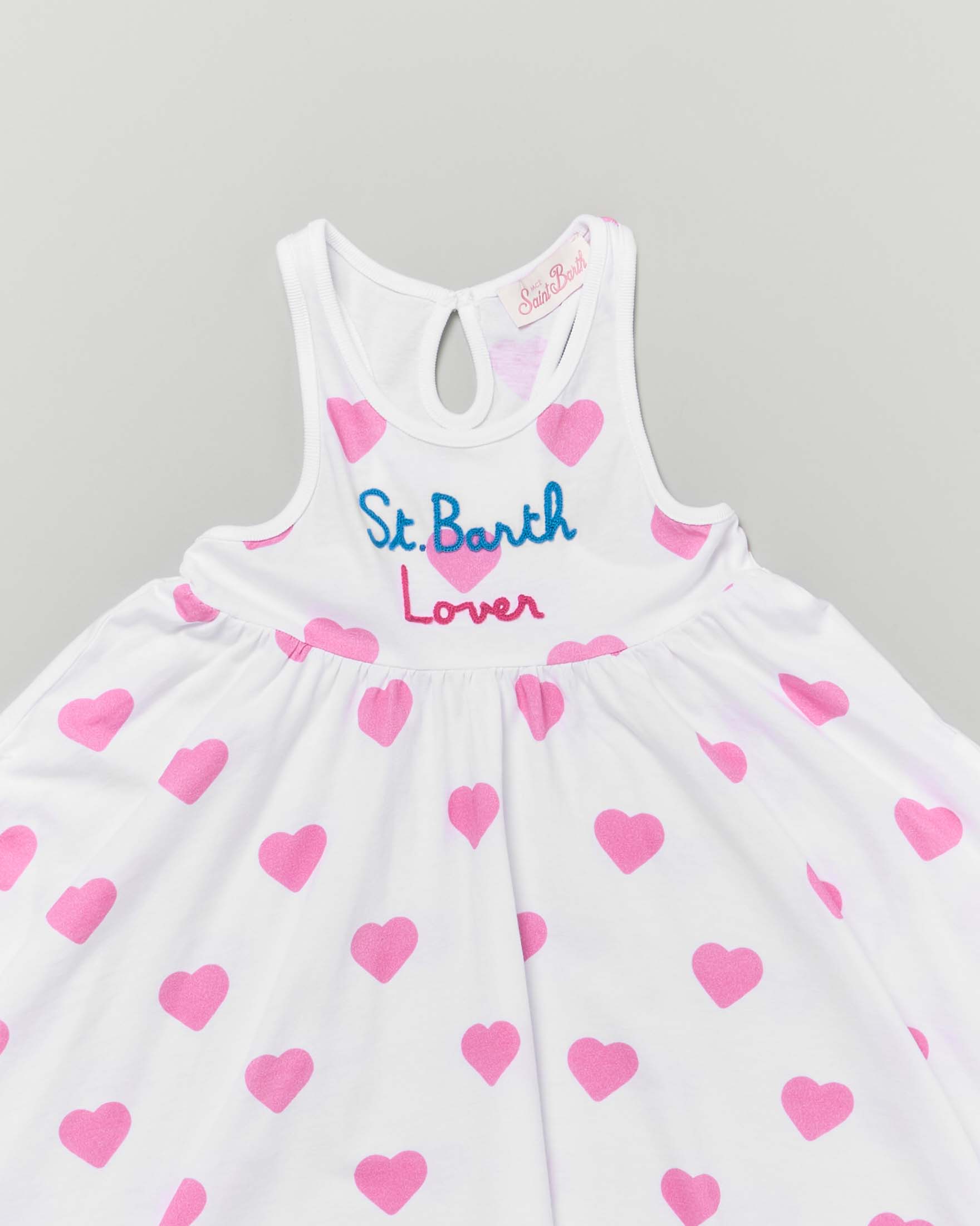 Abito copricostume MC2 Saint Barth bianco con cuori e scritta St. Barth Lover image