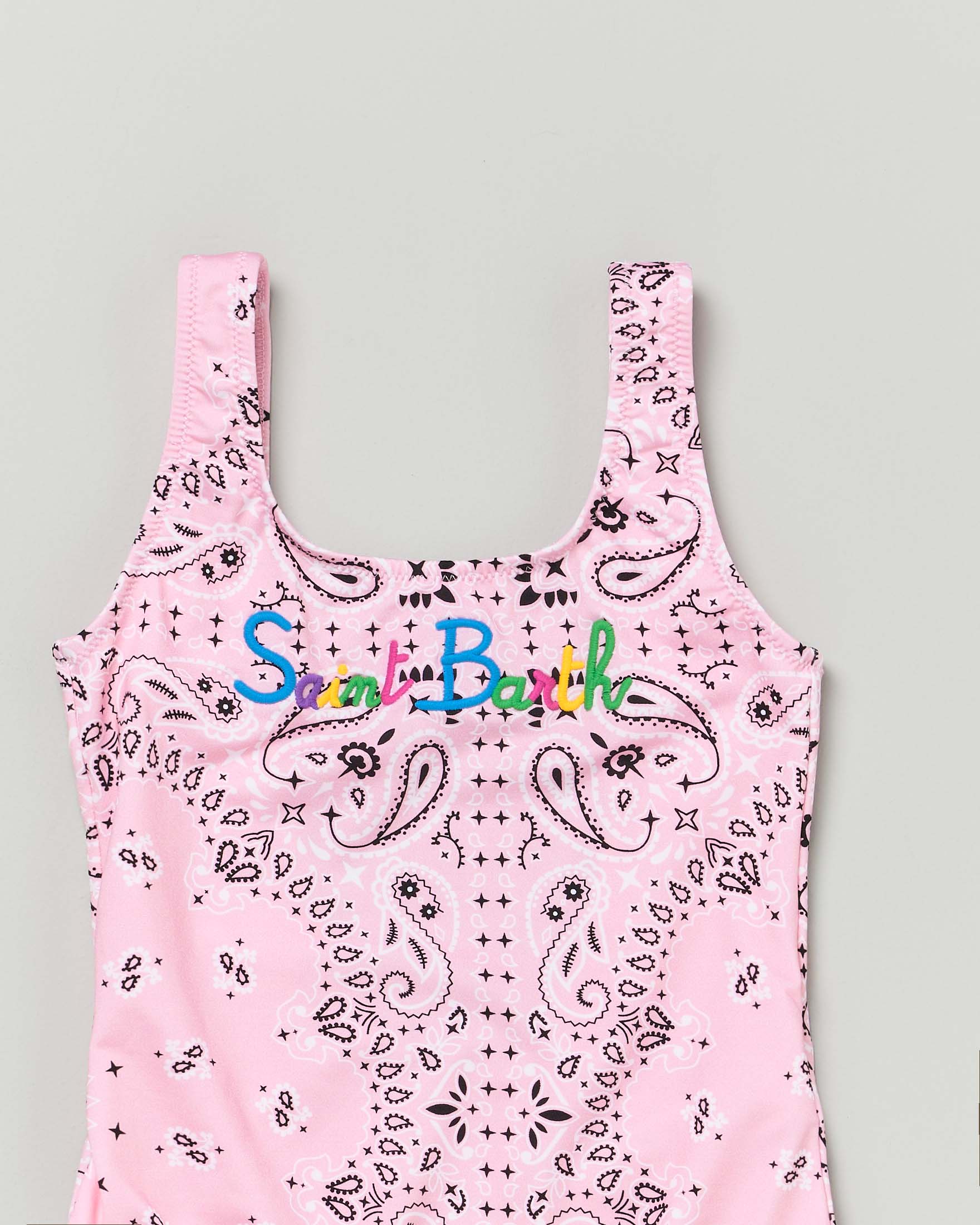 Costume intero MC2 Sainth Barth rosa a canotta con stampa bandana image