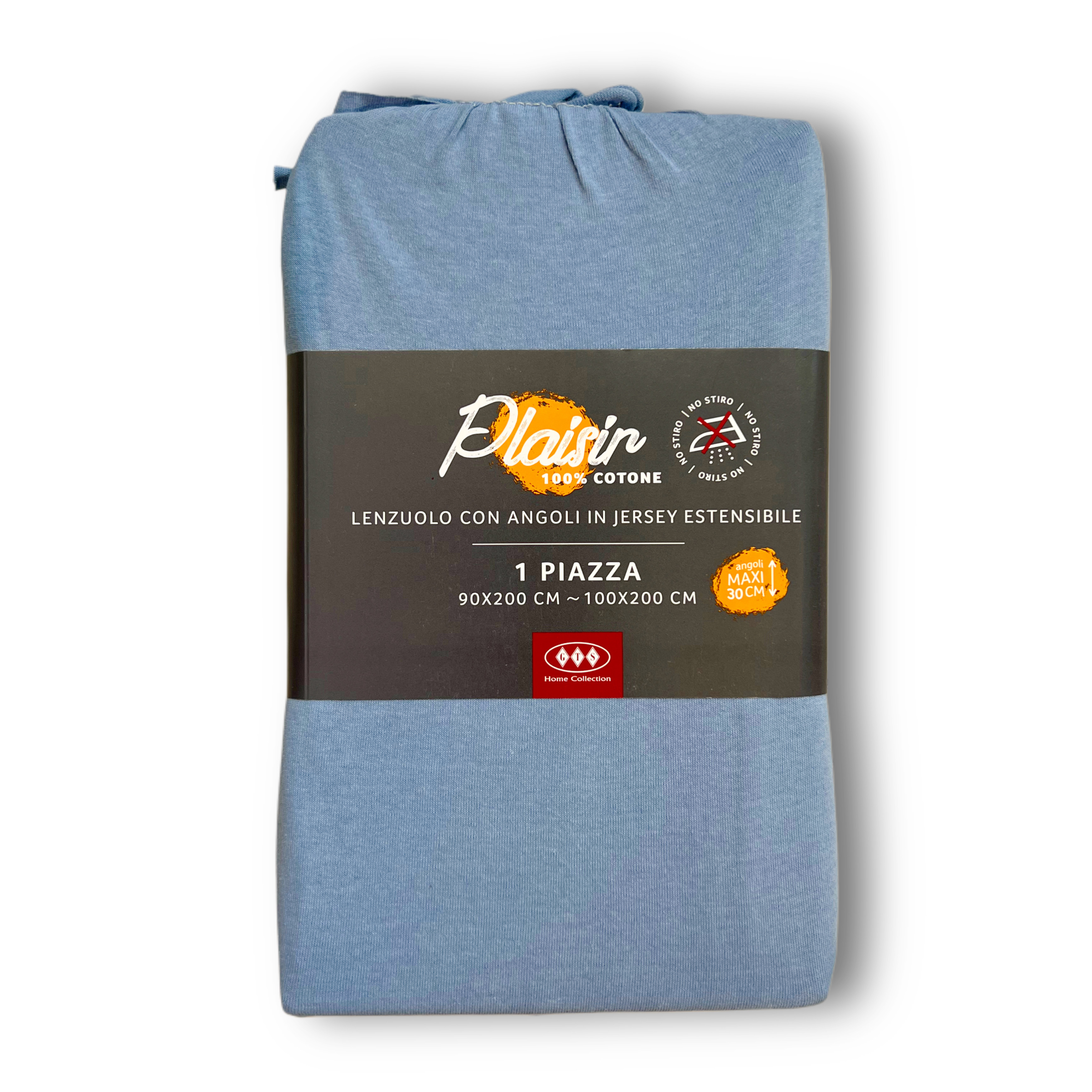 Lenzuolo in Jersey Estensibile Plaisir 1 Piazza 90x200 Azzurro Gts