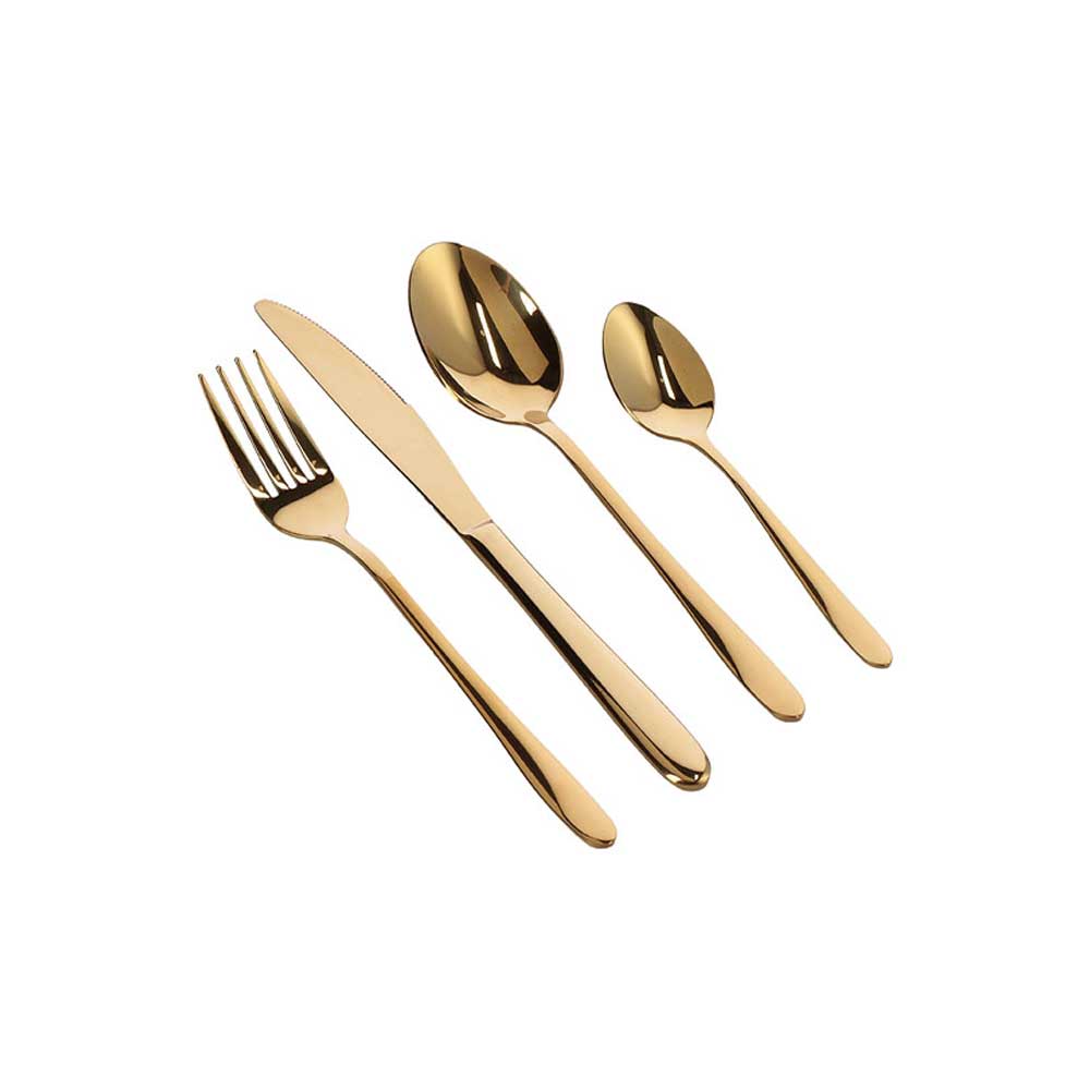 Ad Trend Set 4 Posate In Acciaio Colore Oro Lucido 