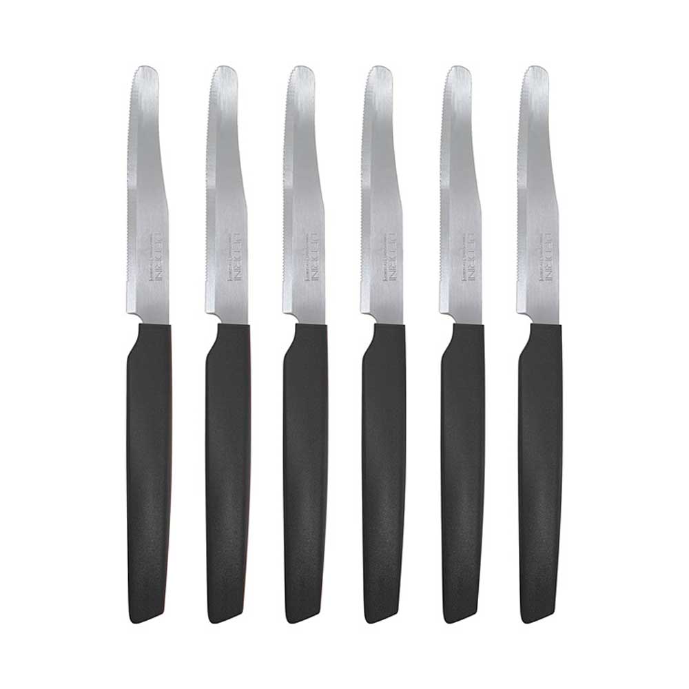 Pedrini 6 Coltelli Da Tavola Linea Active Con Lama In Acciaio Inox Colore Nero
