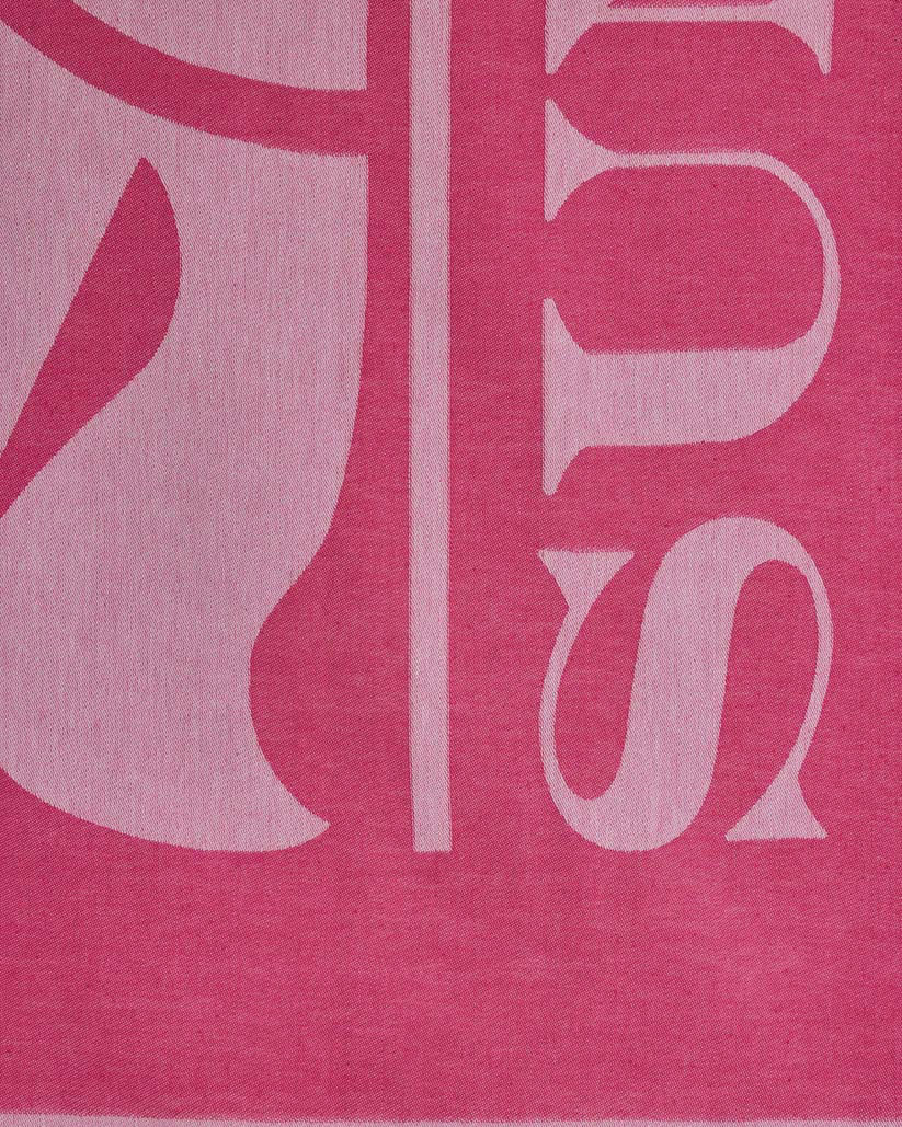 Telo mare fucsia Sundek in tela fouta di cotone con maxi logo bianco