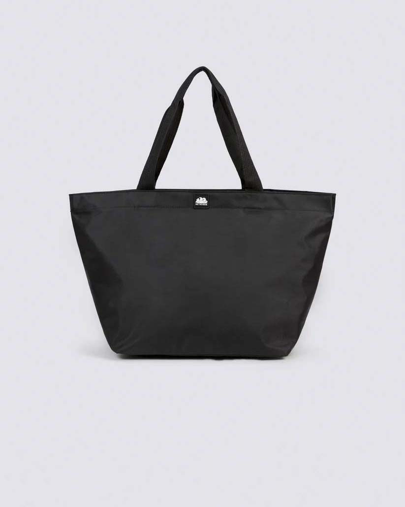 Tote bag grande nera Sundek in tessuto tecnico impermeabile con logo e manici neri
