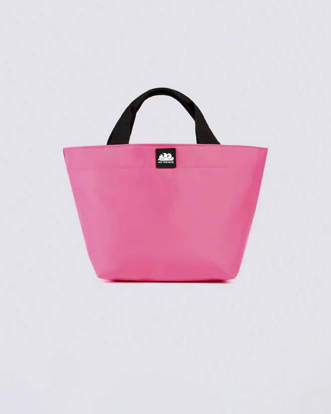Tote bag piccola fucsia Sundek in tessuto tecnico impermeabile con patch logo e manici neri