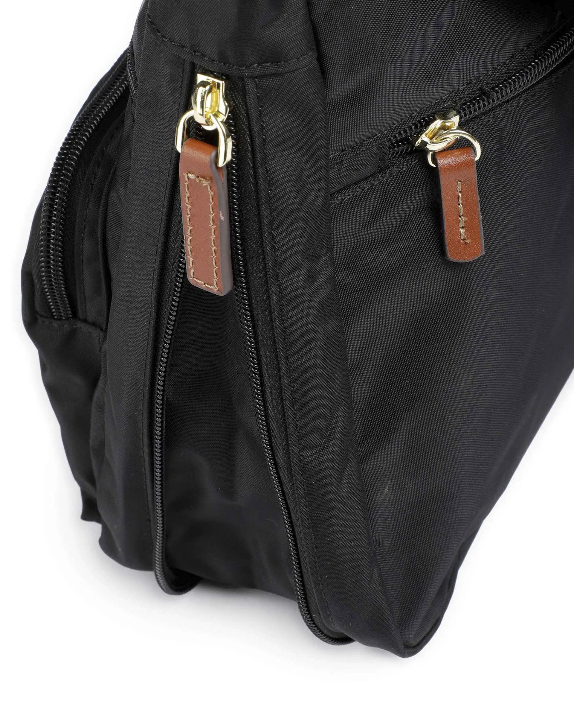 Borsa messenger Bric's nera in nylon con tasconi frontali con cerniera image