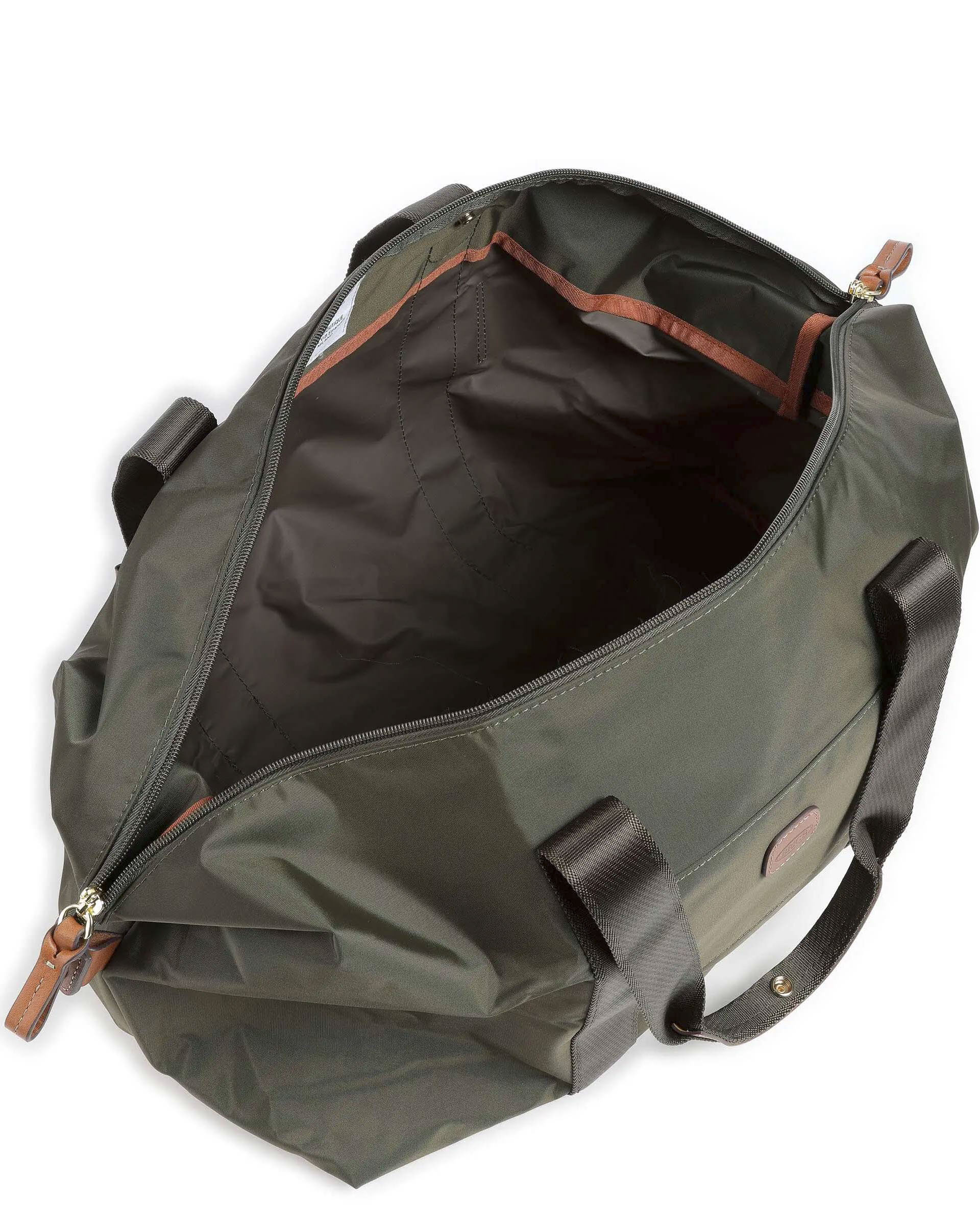 Borsone verde oliva Bric's in nylon leggero con pochette abbinata image