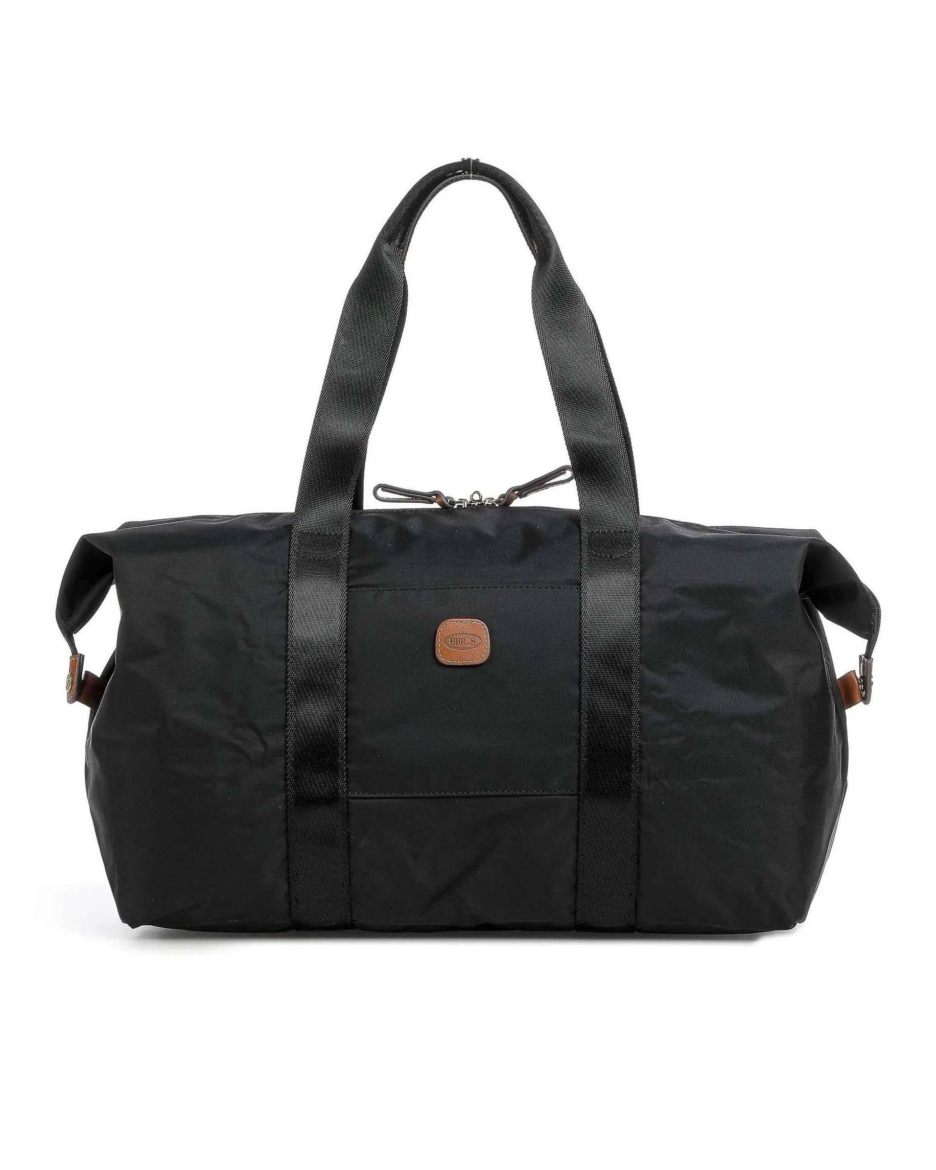 Borsone nero in nylon leggero con pochette abbinata