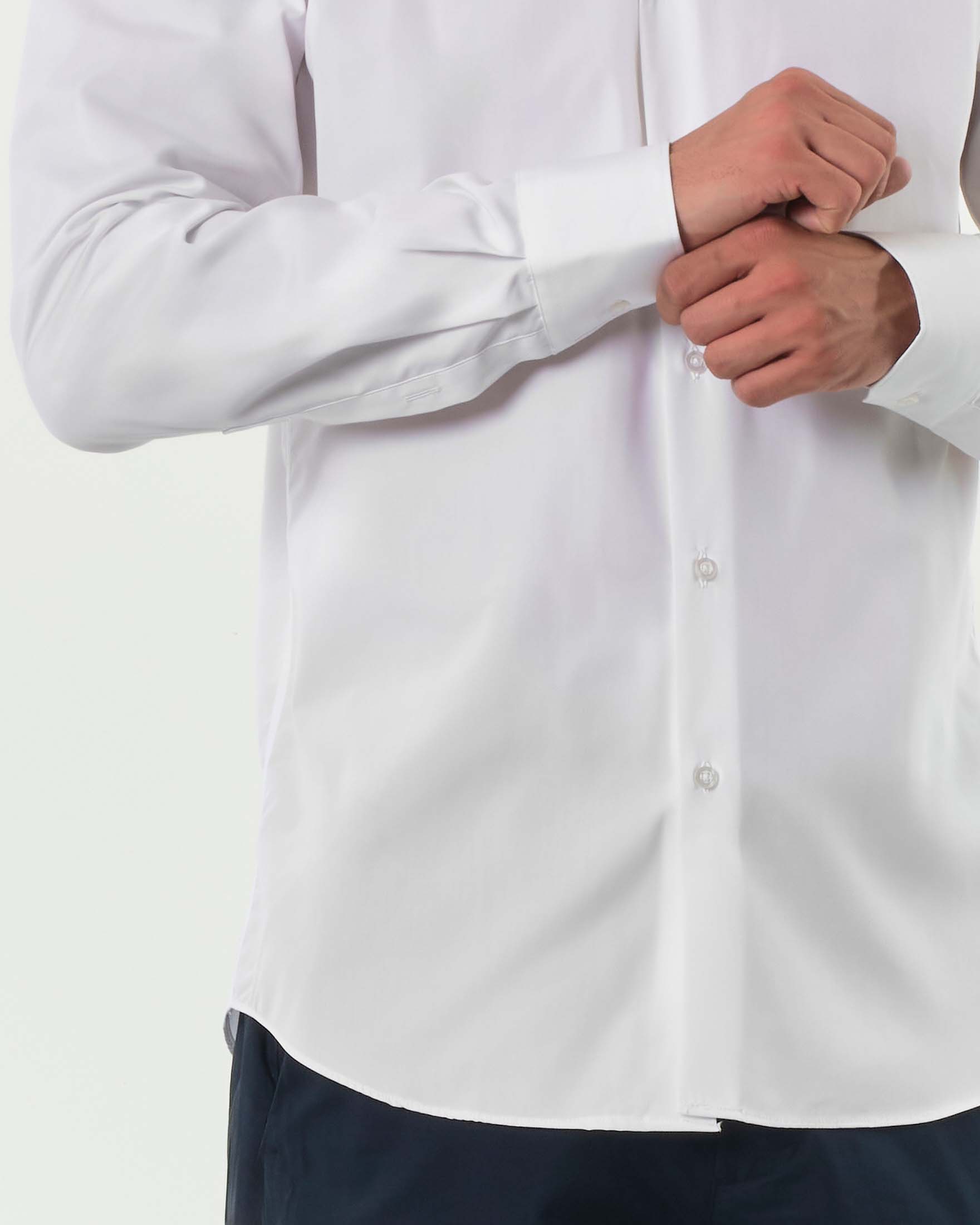 Camicia Ashki.i bianca in popeline di puro cotone image