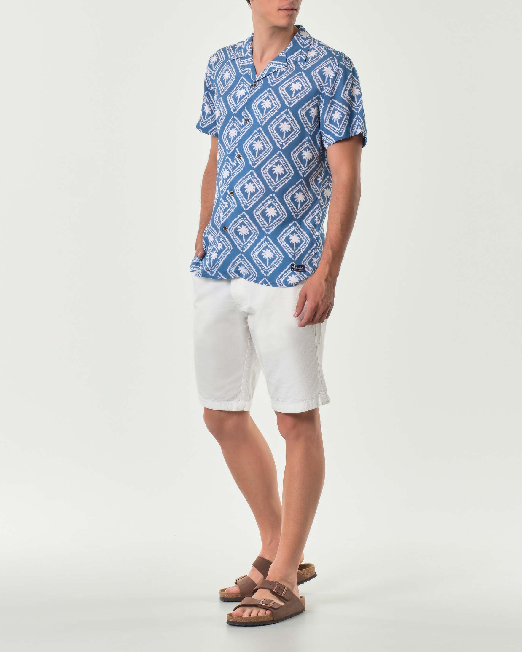 Bermuda chino Impure bianco in seersucker di puro cotone
