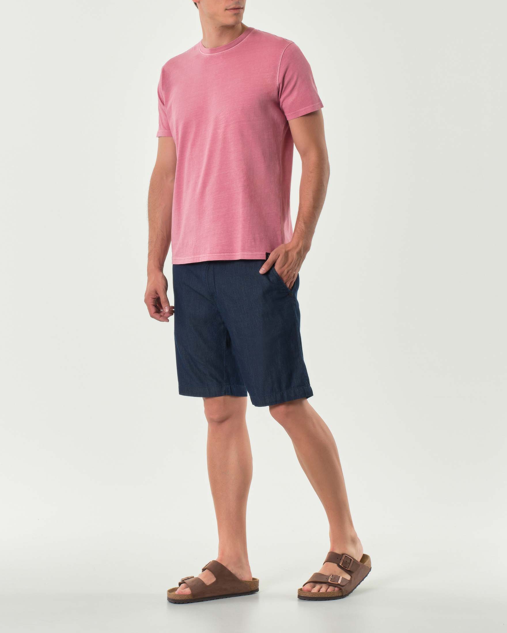 Bermuda chino Impure in denim blu di puro cotone