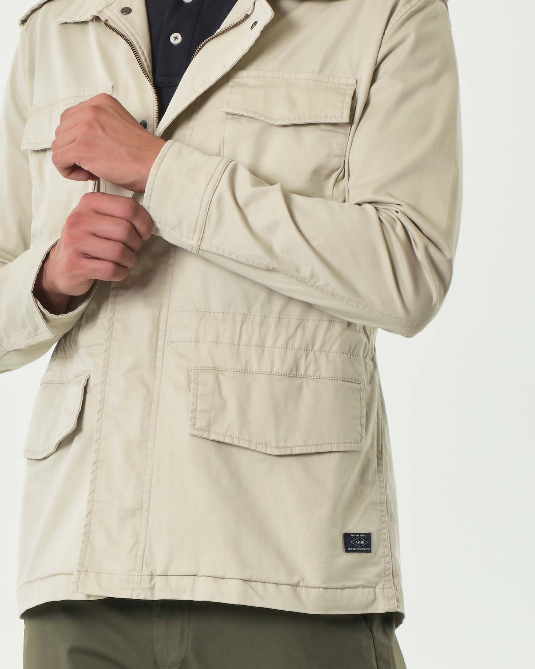 Field Jacket Impure beige in gabardina di cotone stretch