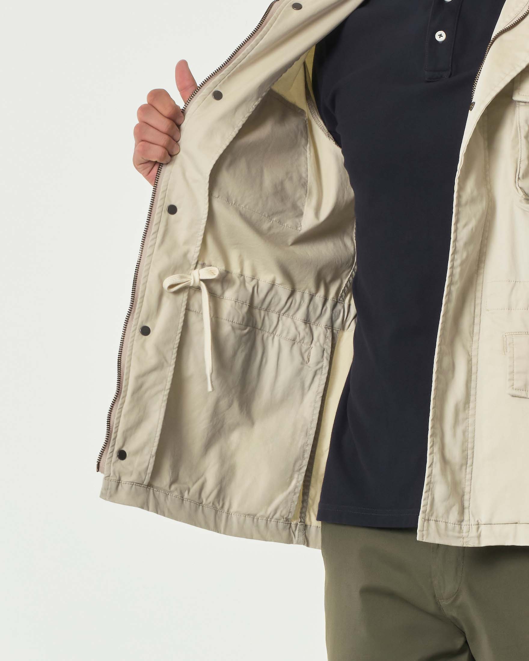 Field Jacket Impure beige in gabardina di cotone stretch