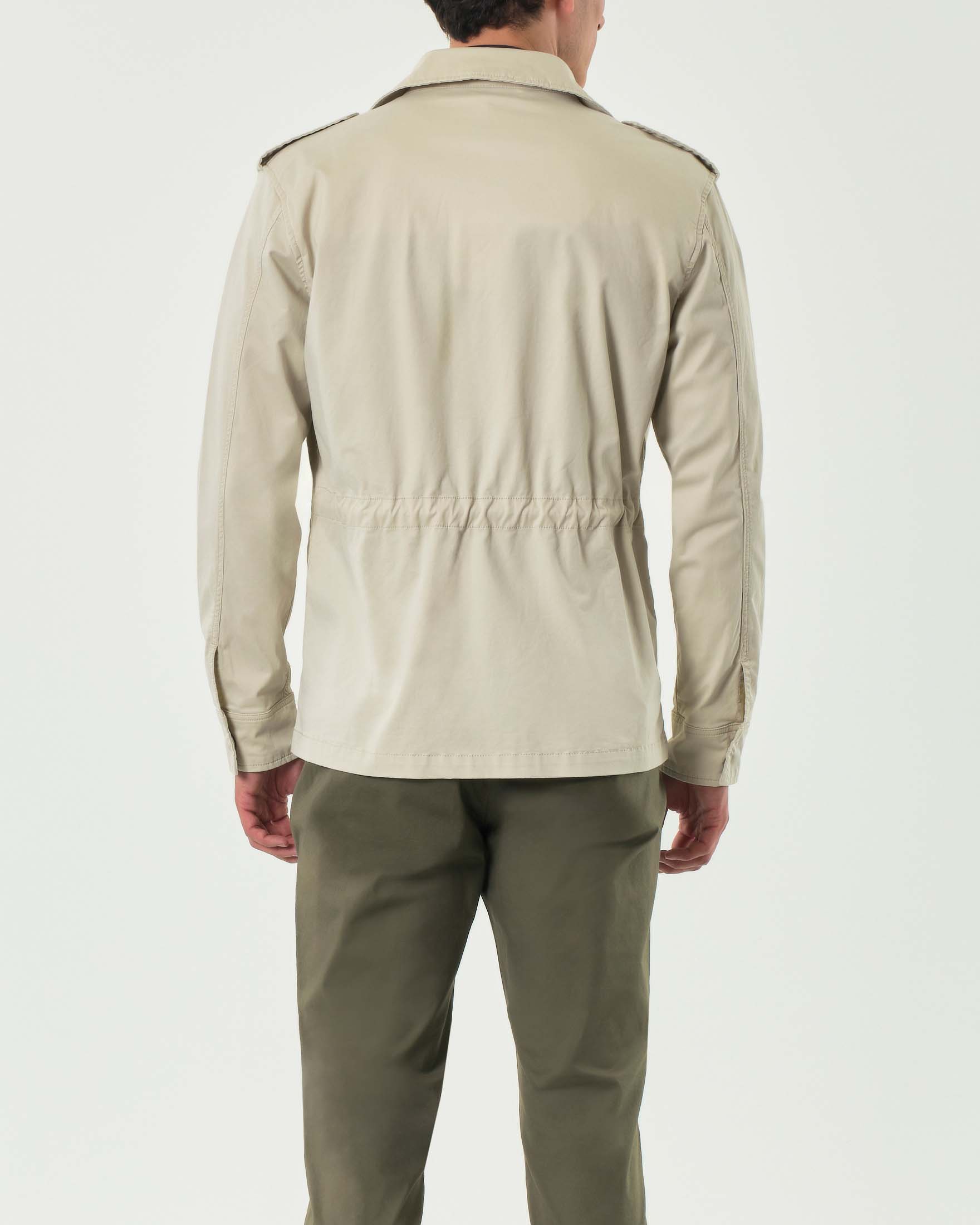 Field Jacket Impure beige in gabardina di cotone stretch