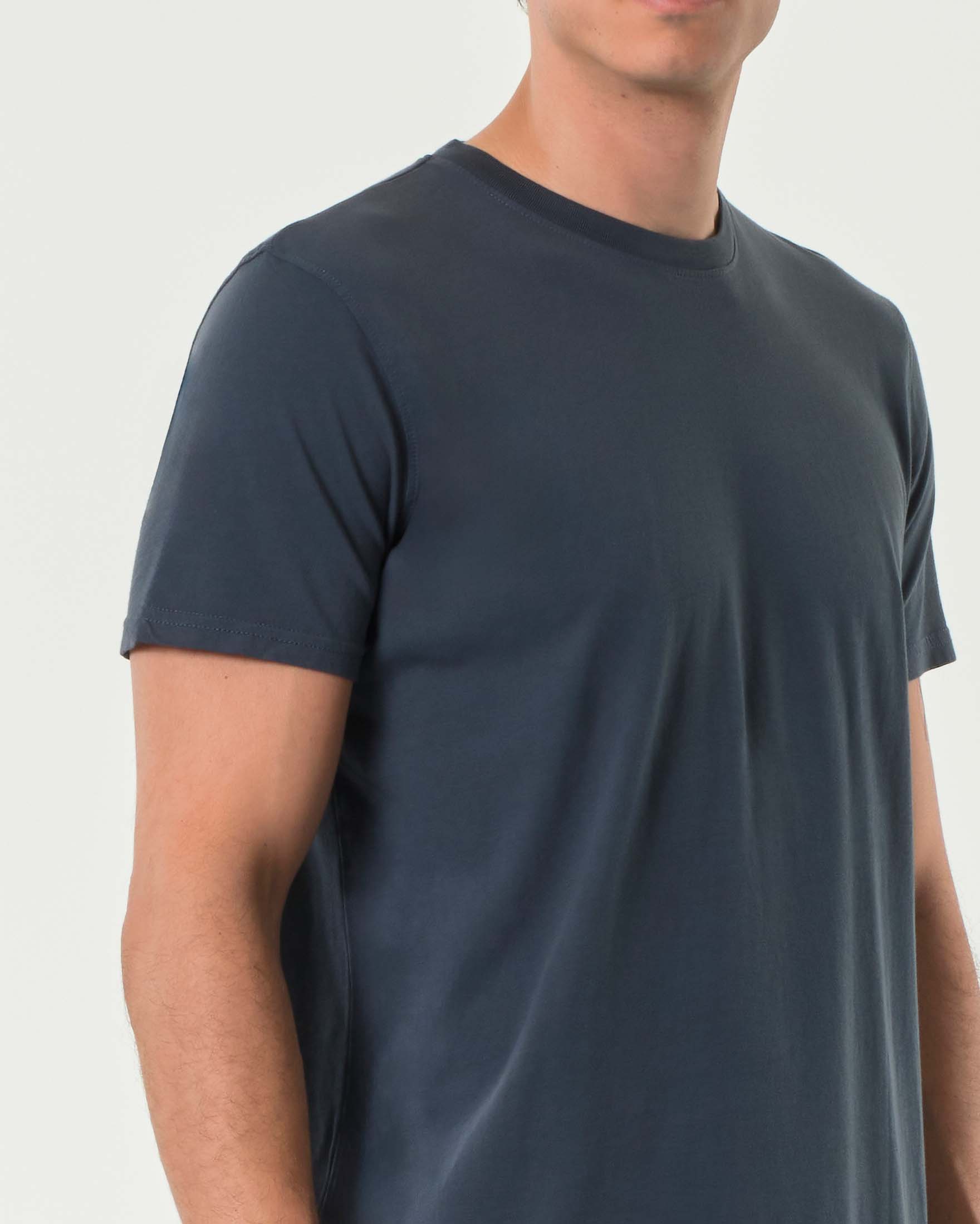 T-shirt mezza manica Impure blu indaco in cotone fiammato image