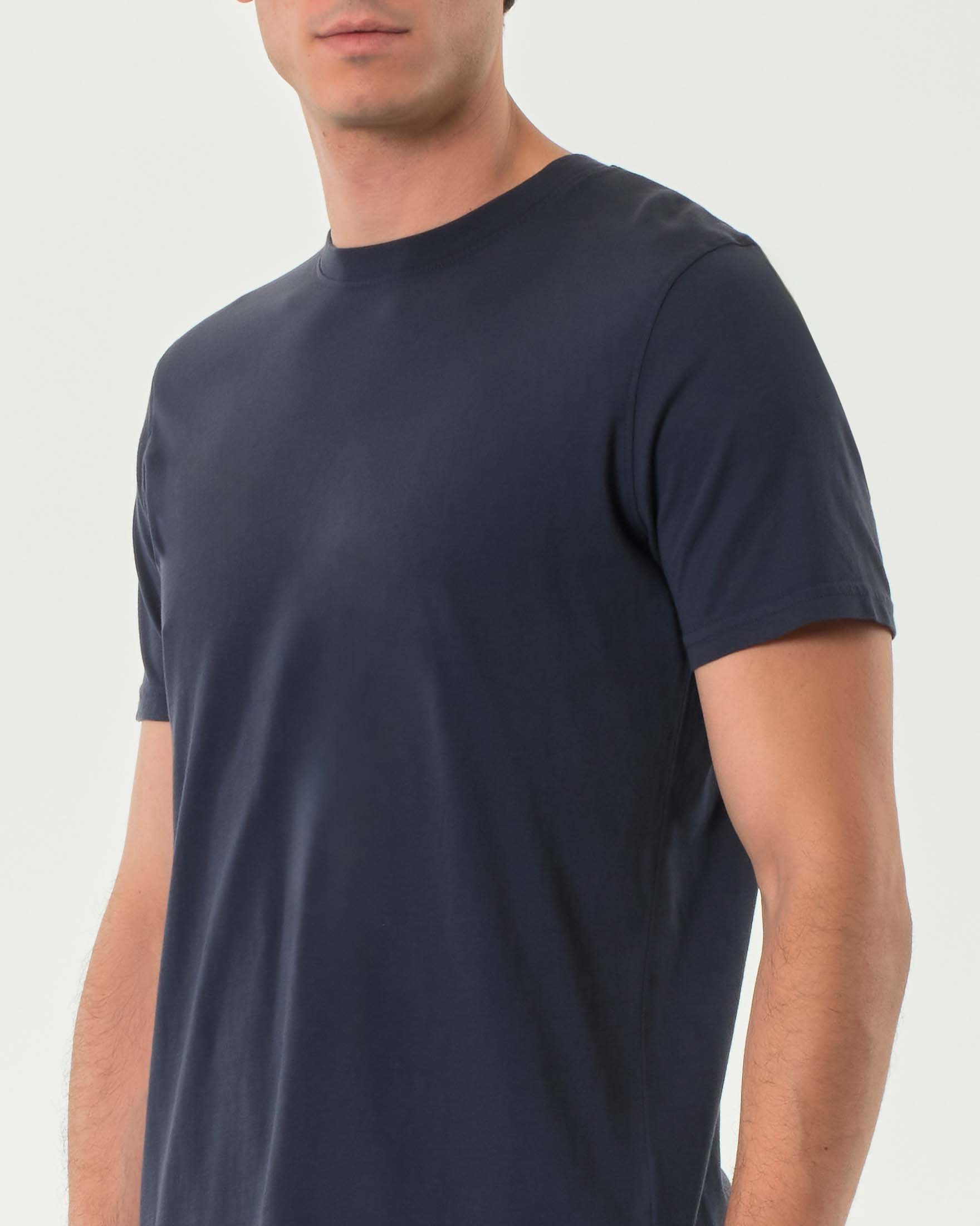 T-shirt mezza manica Impure blu navy in cotone fiammato image