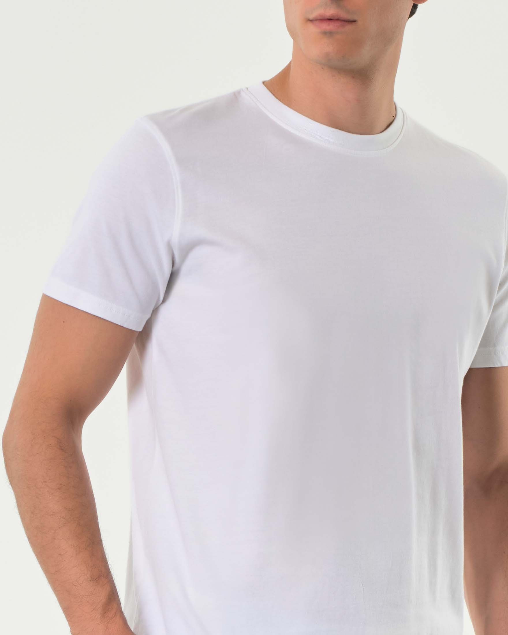 Cotone Fiammato Magliette Bianche Cotone T-shirt Girocollo In