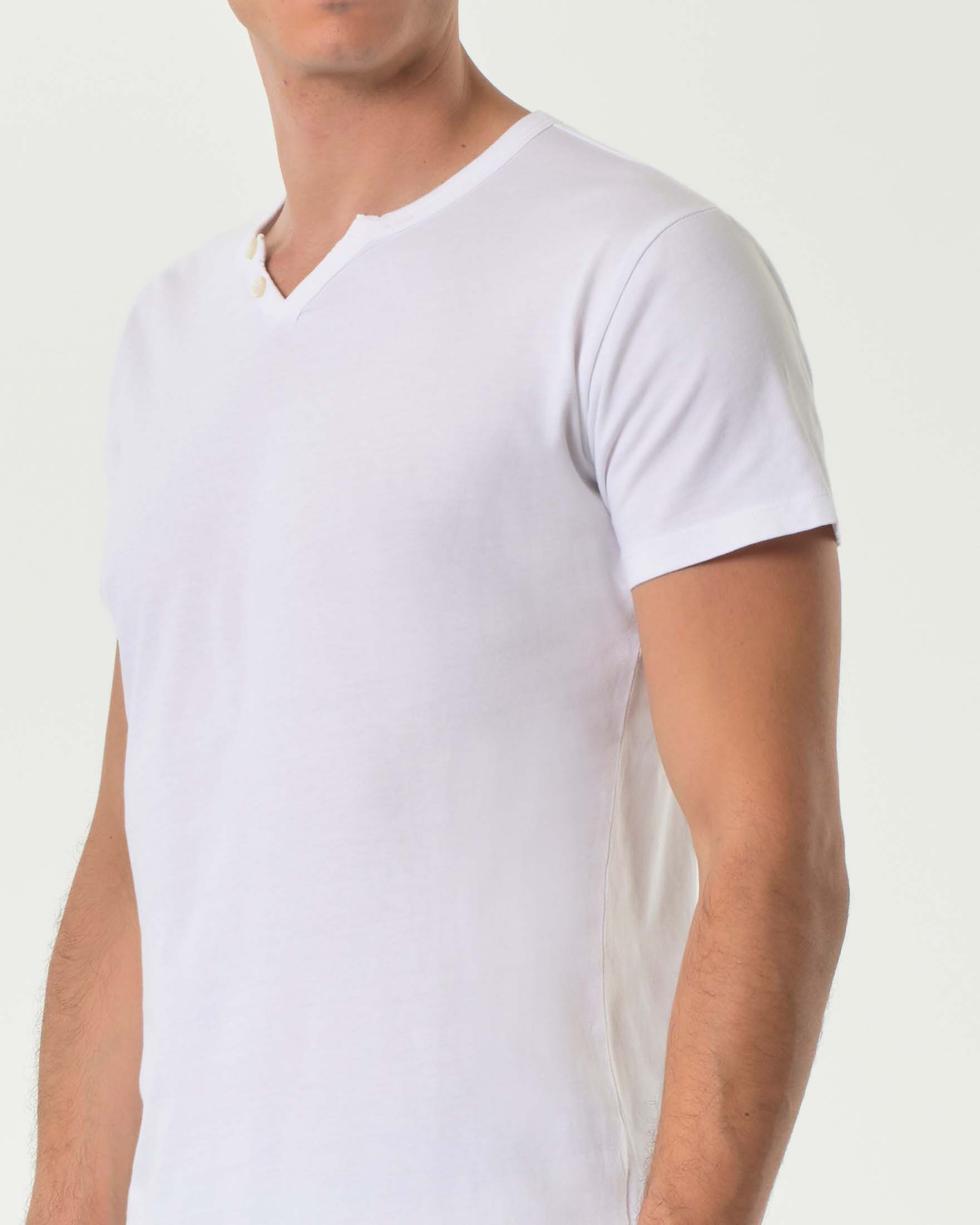 T-shirt serafino mezza manica Impure bianca in puro cotone image