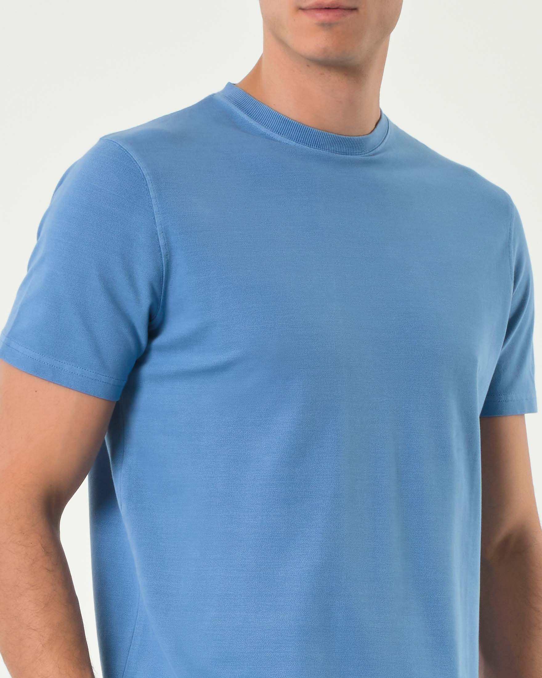 T-shirt mezza manica Impure celeste in micro piquet di cotone stretch image