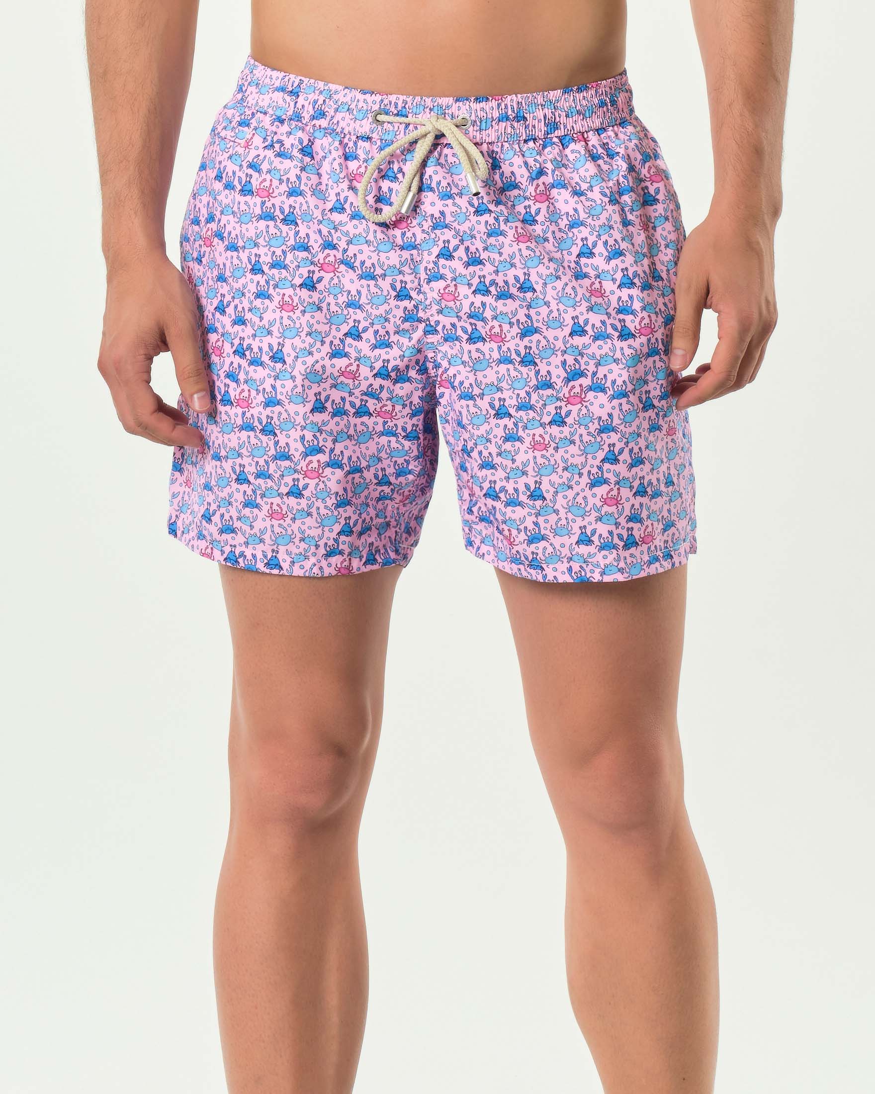 Boxer mare rosa con stampa granchietti
