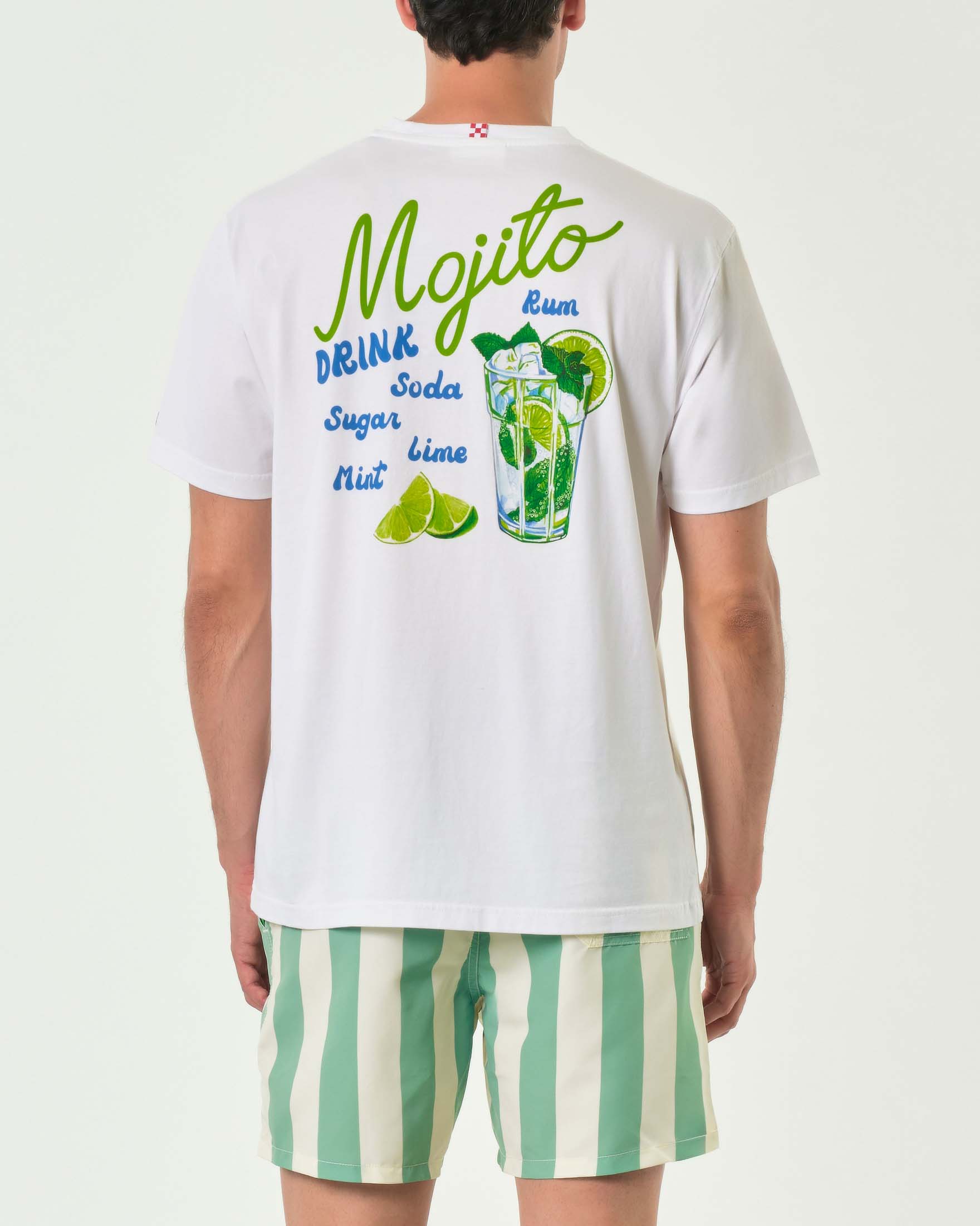 T-shirt MC2 Saint Barth bianca con stampa Mojito piccola sul petto
