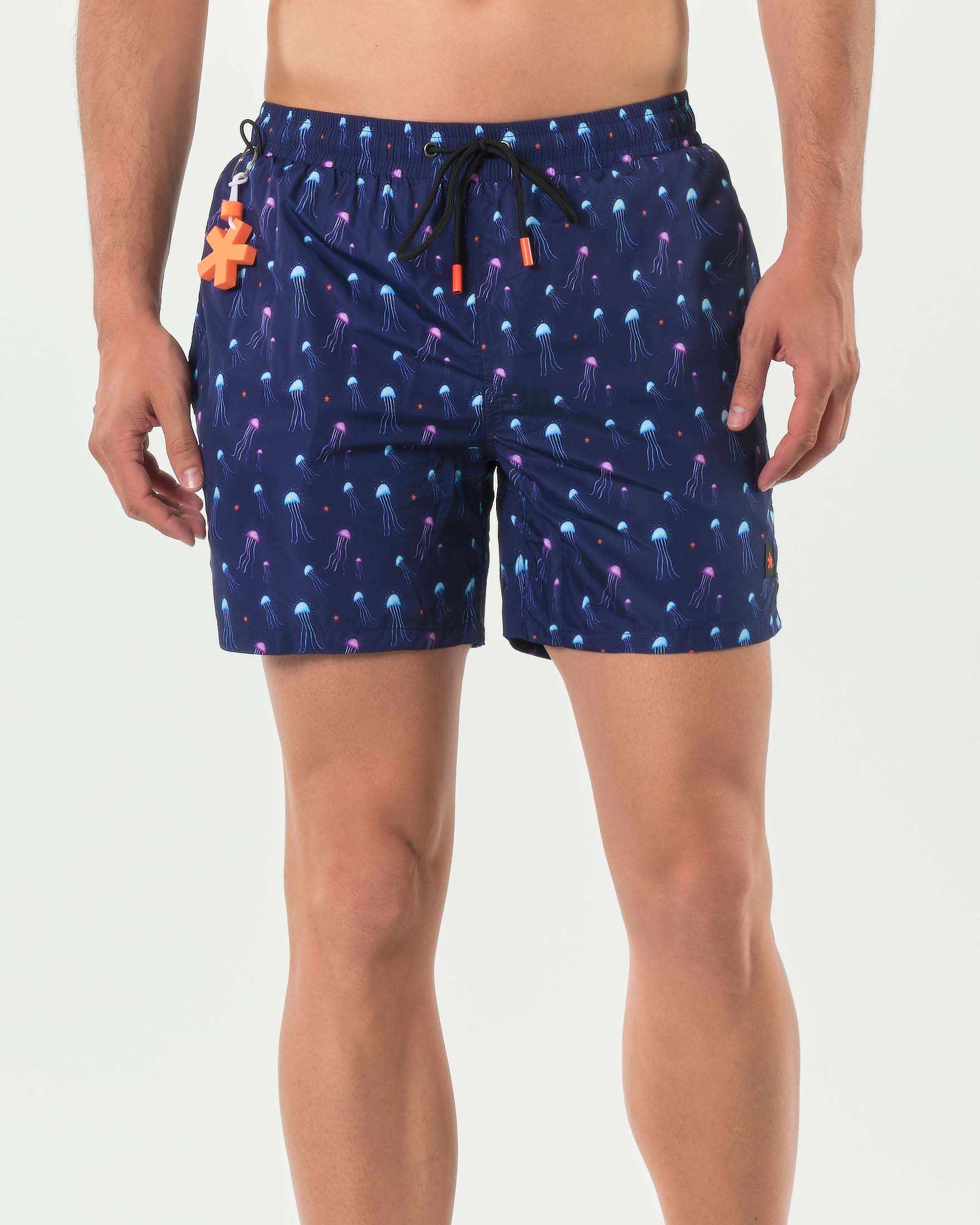 Boxer mare blu con stampa meduse