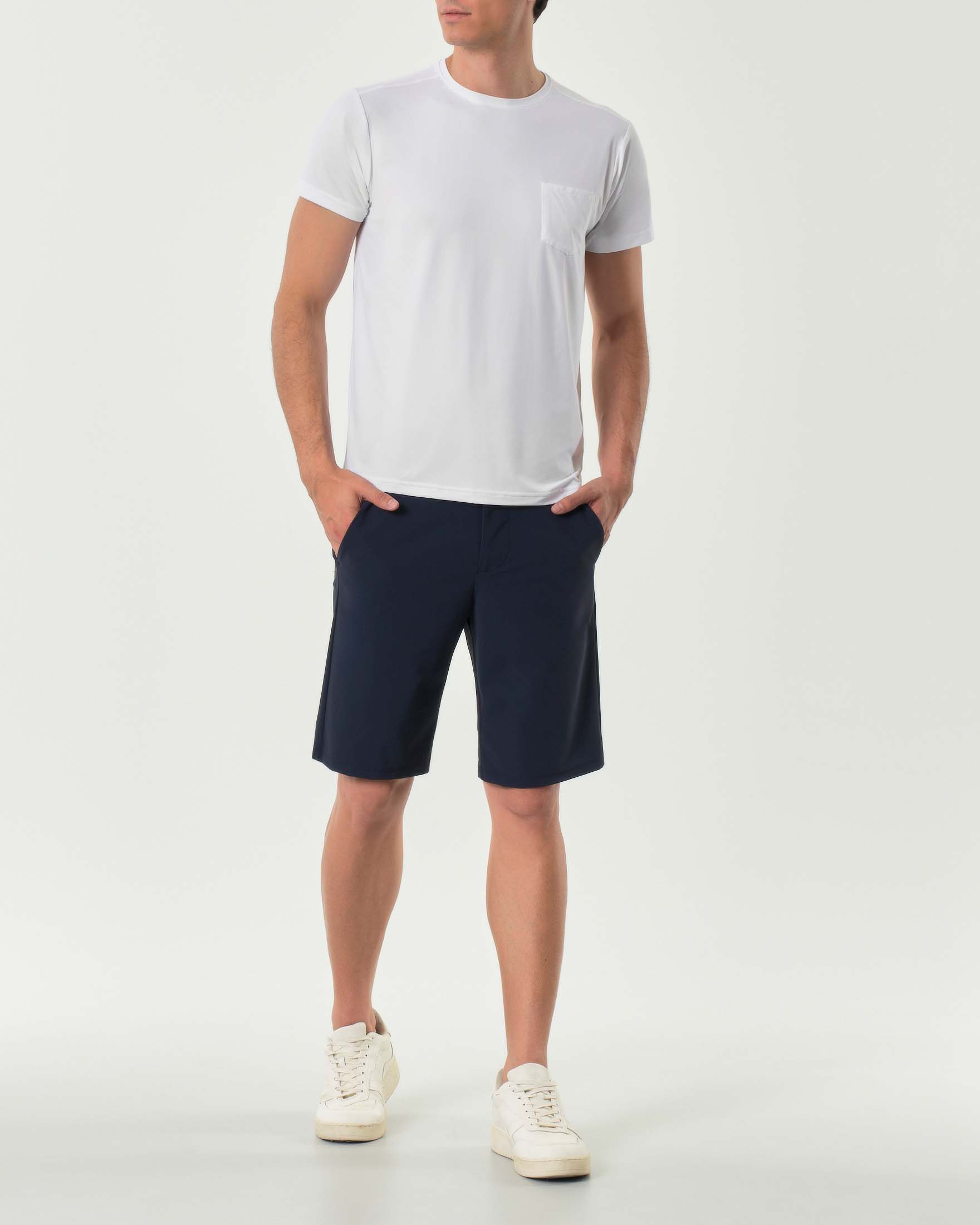 Bermuda Save the duck blu in tessuto tecnico stretch