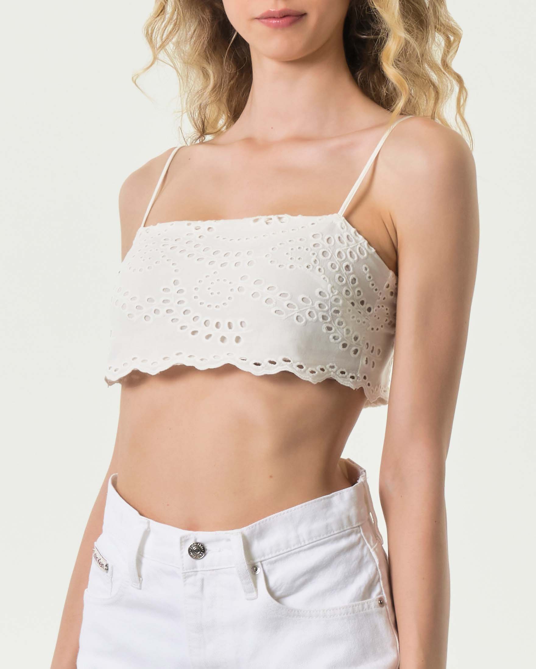 Canotta Donna A Coste Con Stampa Stelle – Spalline Sottili, Crop Top Y2K, Taglie XS-XL
