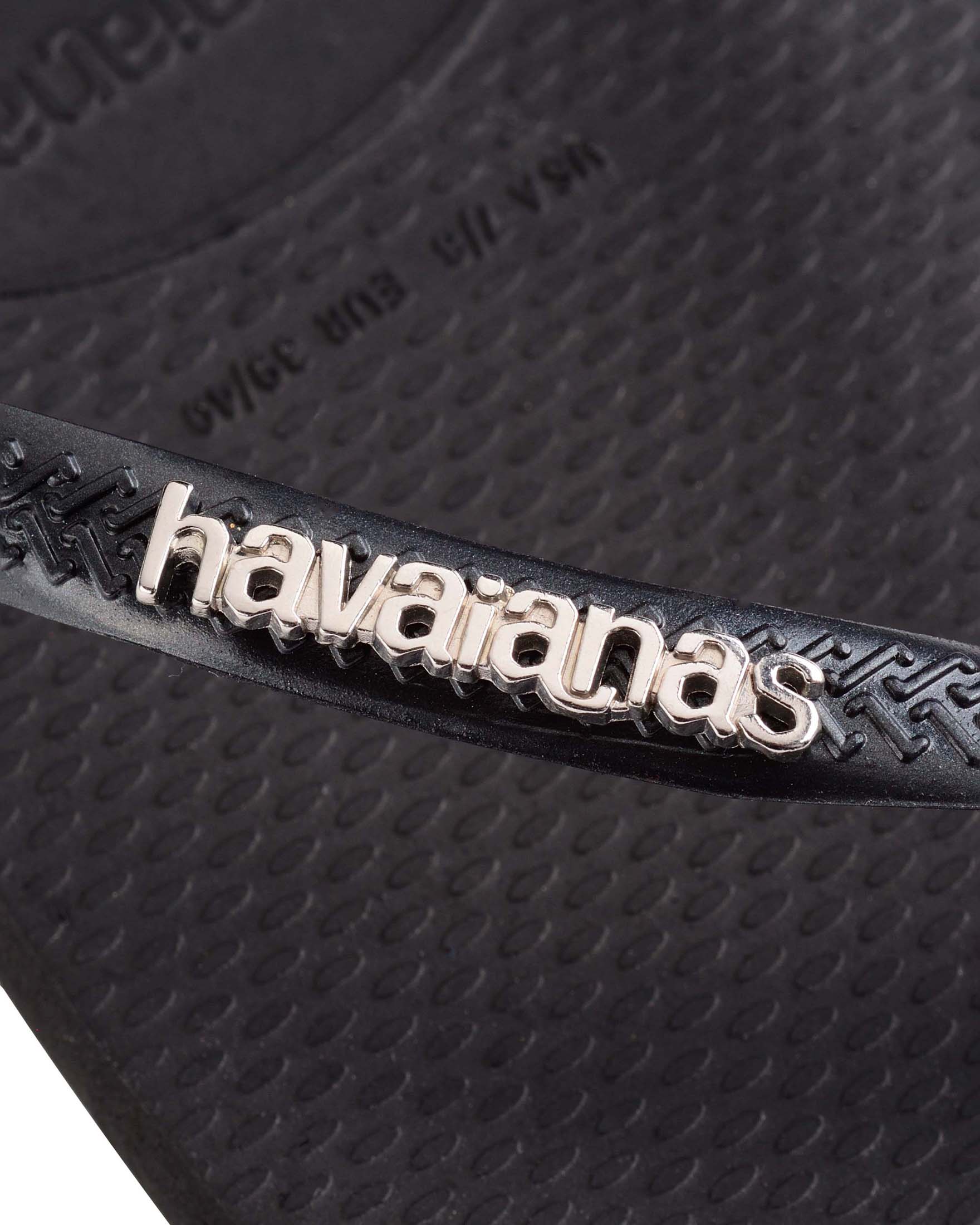 Havaianas Square logo nere con fascette tono su tono metallizzate con logo in metallo argento image