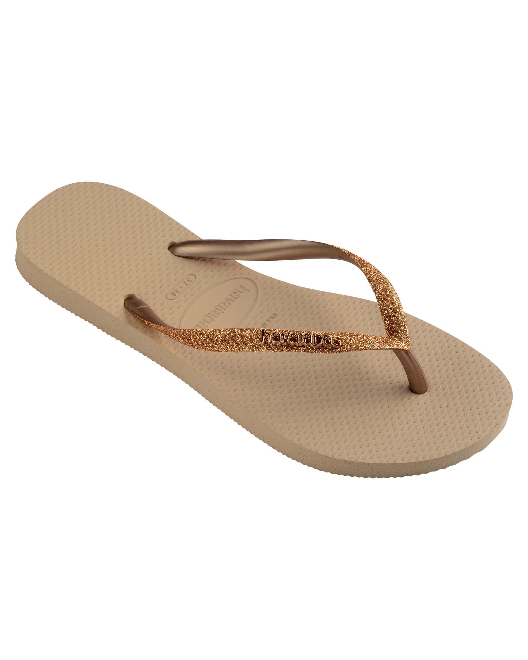 Slim Glitter II color oro con glitter sulle fascette e scritta logo a rilievo in metallo