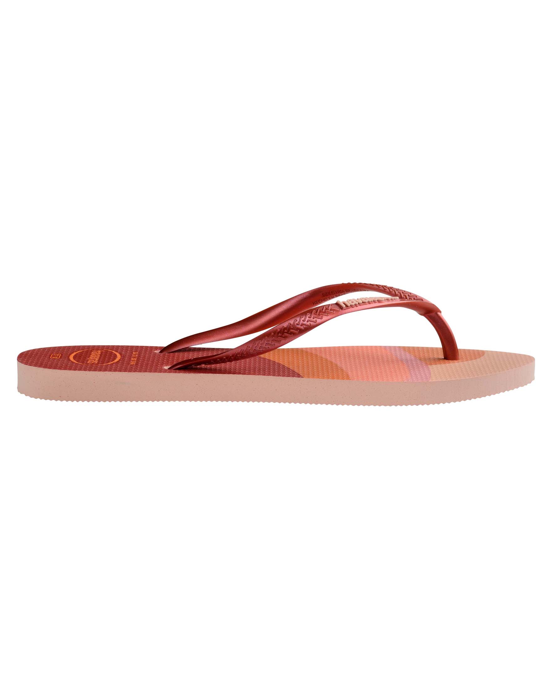 Havaianas Slim Palette Glow a fantasia degradè rosa con fascette sottili a tinta unita con logo in rilievo