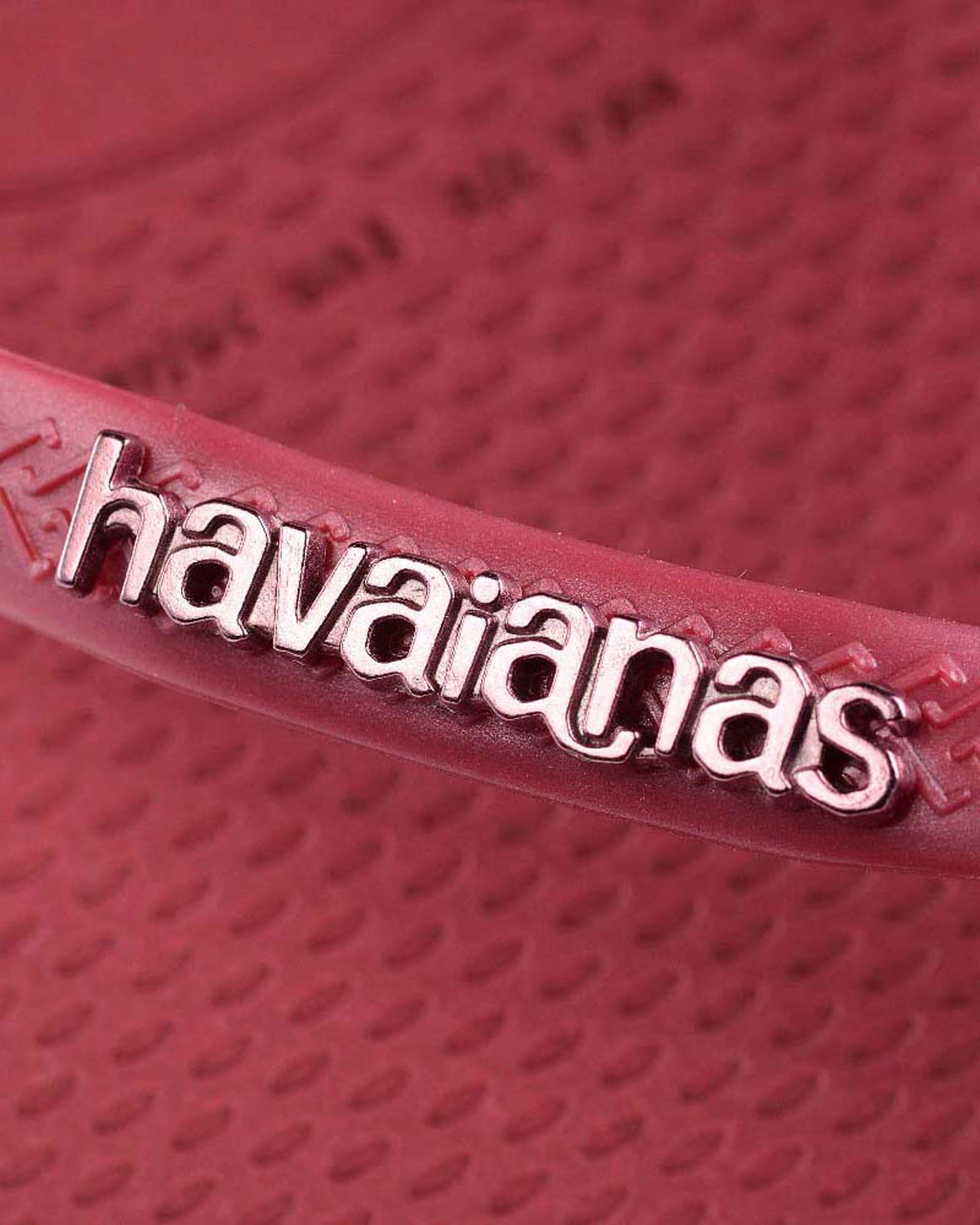 Havaianas Square logo bordeaux con fascette tono su tono metallizzate con logo in metallo tono su tono image