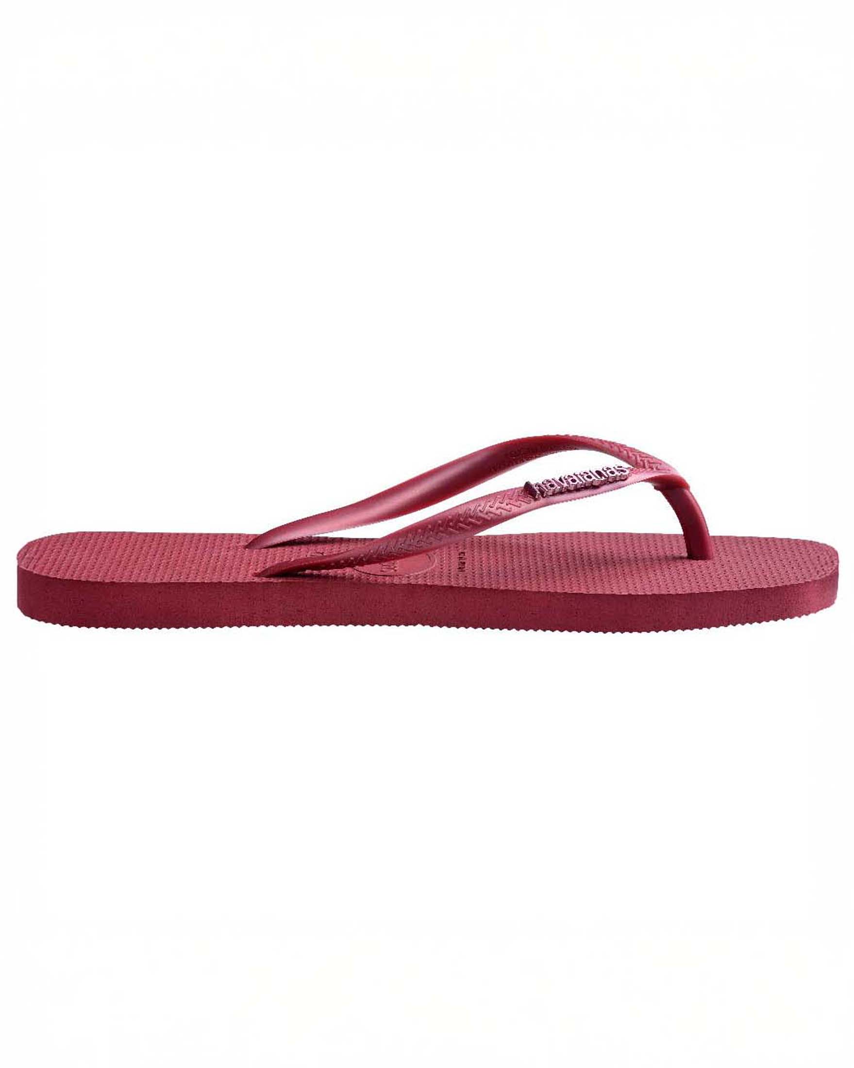Havaianas Square logo bordeaux con fascette tono su tono metallizzate con logo in metallo tono su tono