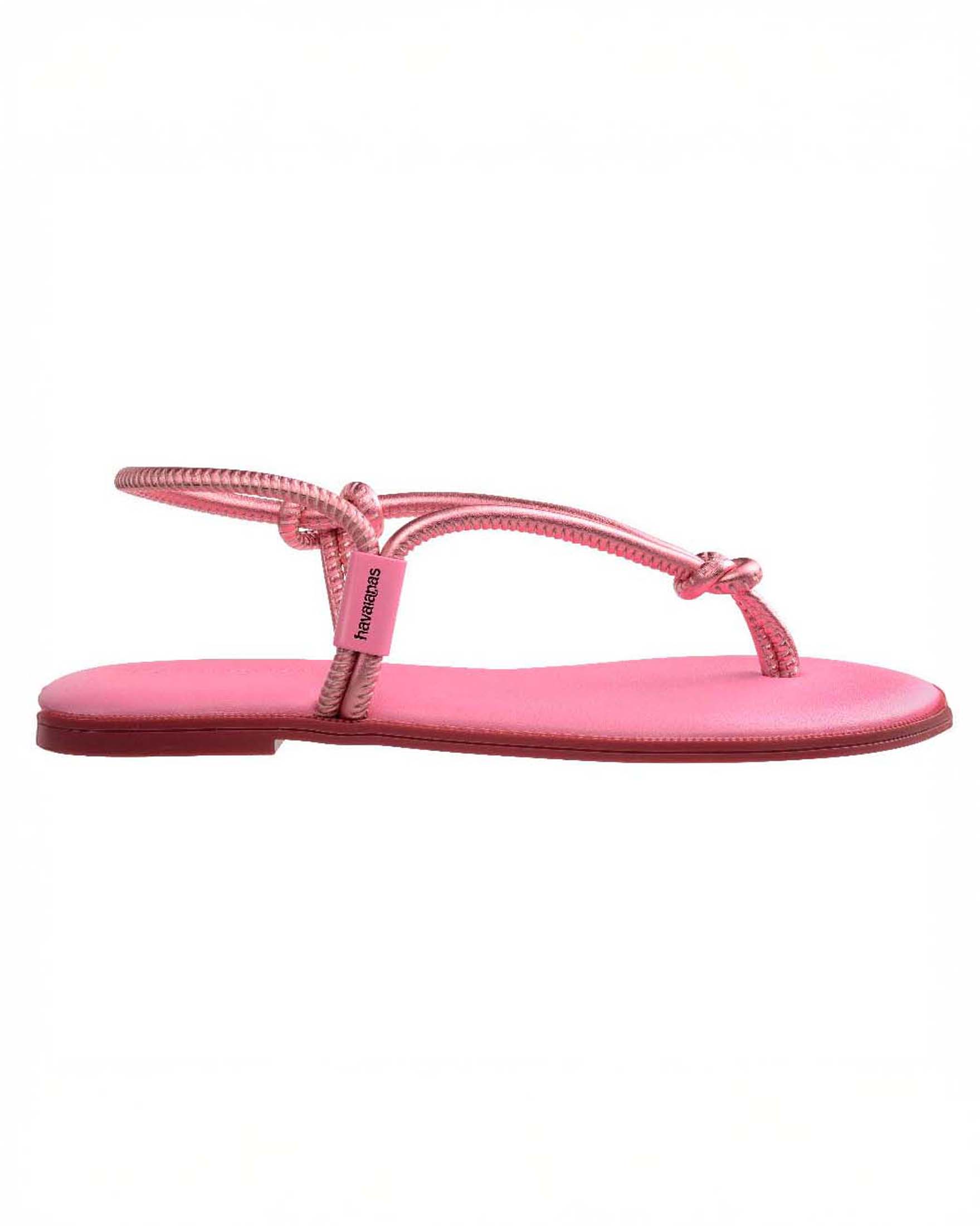 Sandali Havaianas Una Acai con cinturini cilindrici fucsia con motivi a nodo e suola arancione
