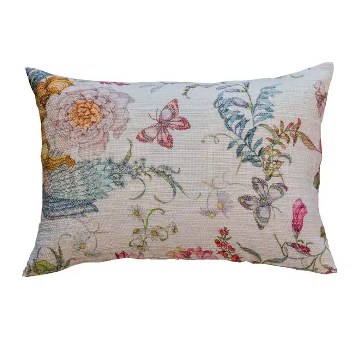 Federa per cuscino rettangolare Semiramide in cotone a fantasia floreale multicolor