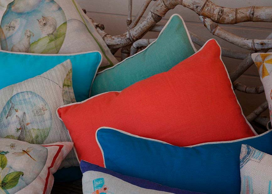 Federa per cuscino rettangolare Boccaccio in lino rosso image