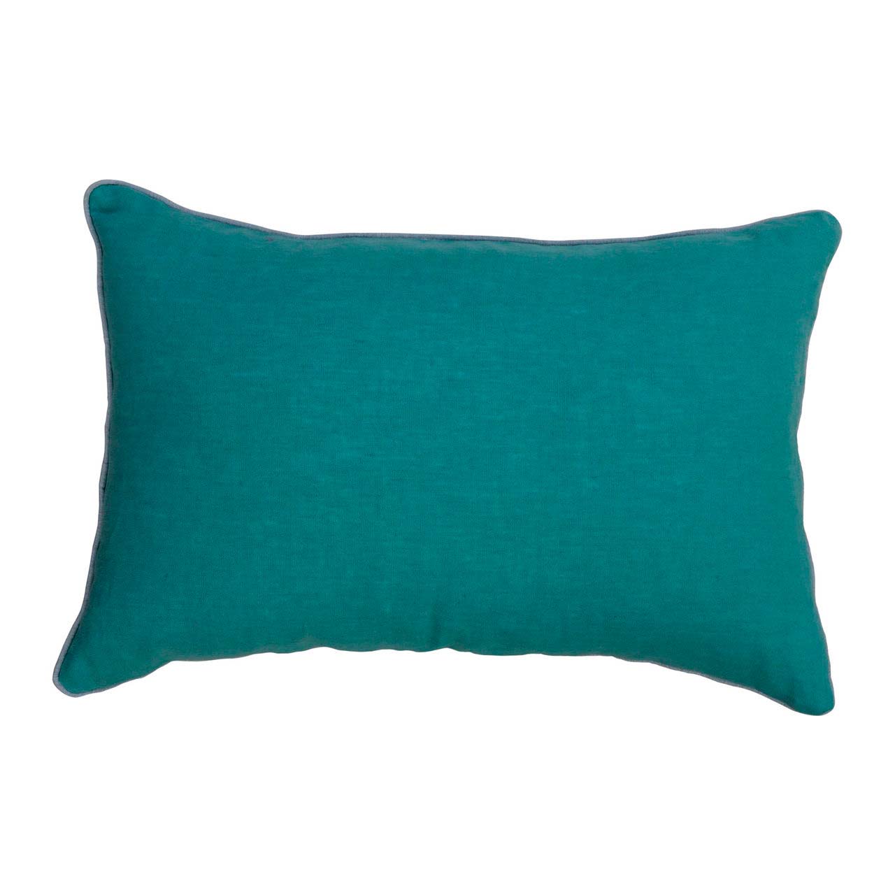 Federa per cuscino rettangolare Boccaccio in lino celeste